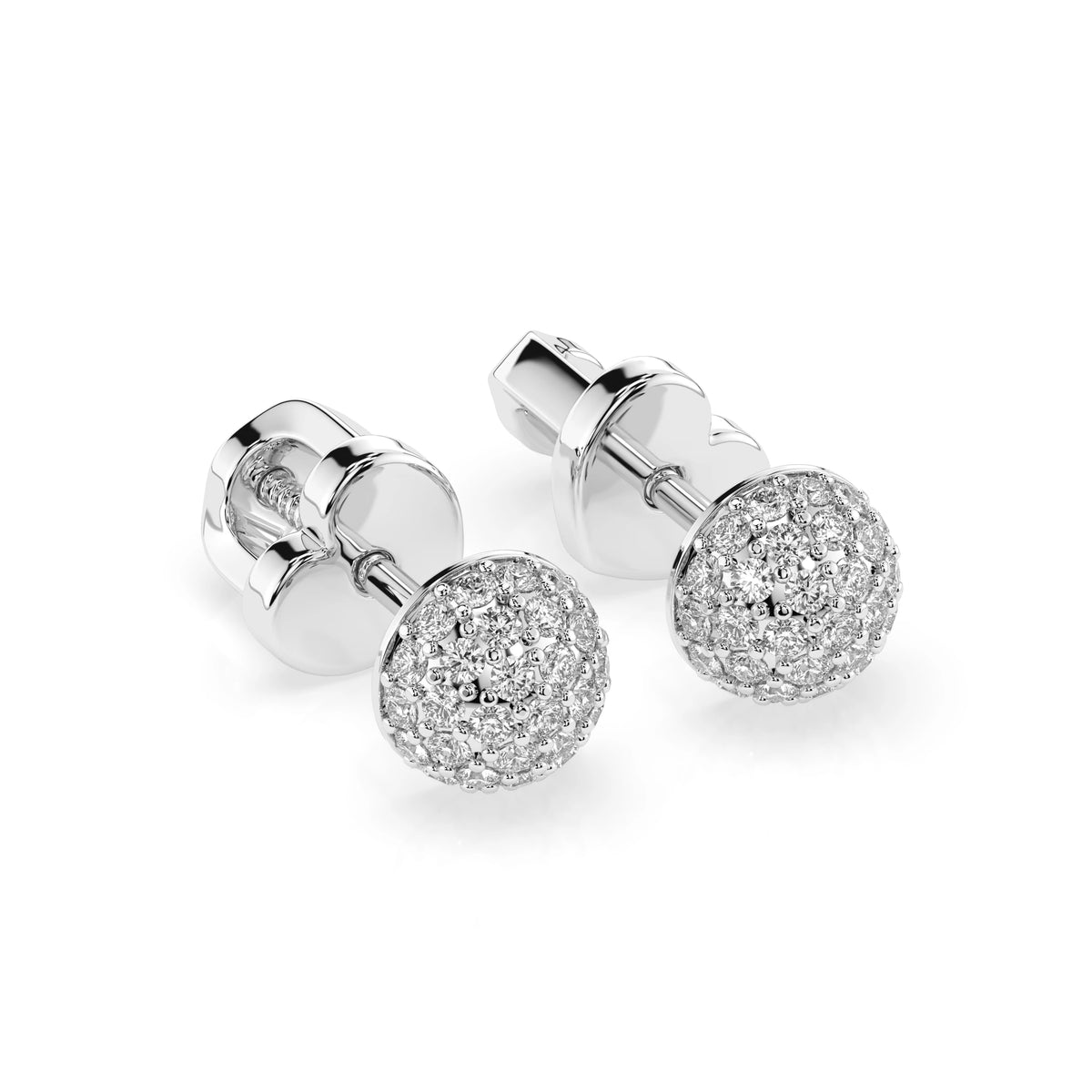 Cercei din Aur cu Diamante, Forma Rotund Briliant, 0,32 CT