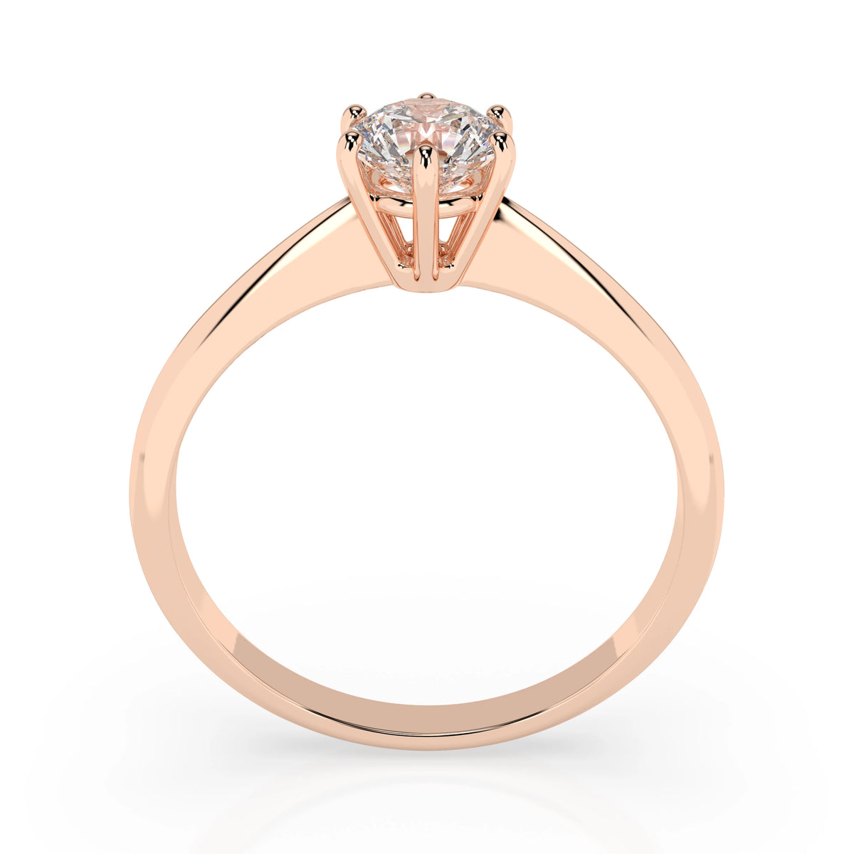 Inel de Logodnă Solitaire din Aur, Diamant Rotund Briliant 0,50 CT