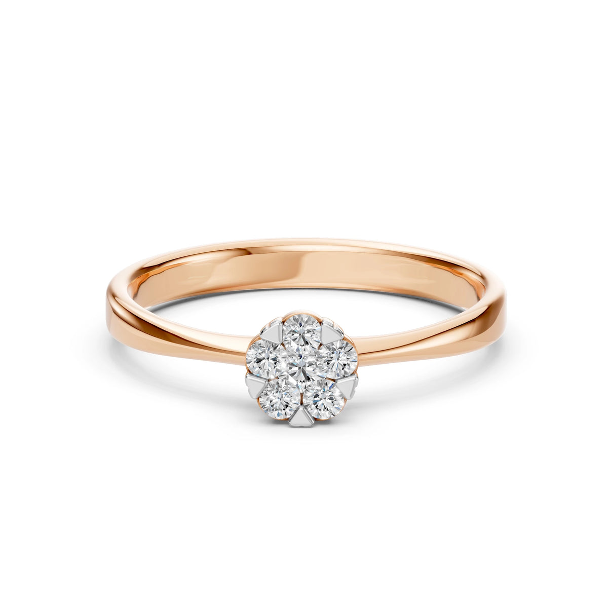 Inel din Aur cu Diamante, Forma Rotund Briliant, 0,20 CT
