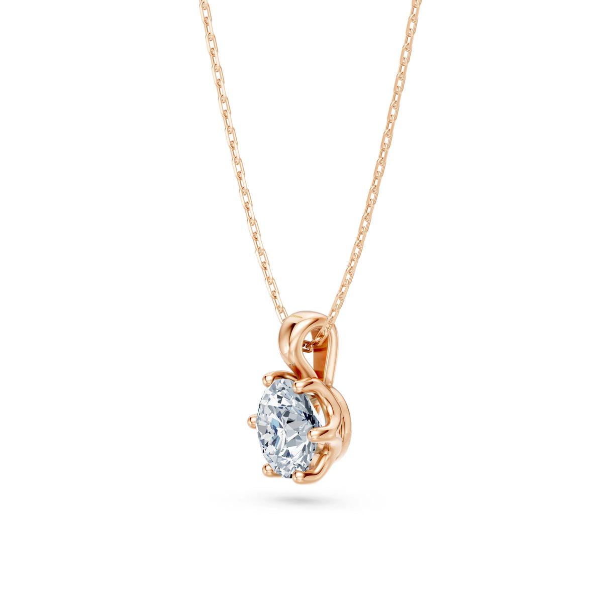 Colier din Aur cu Diamant, Forma Rotund Briliant, 0,70 CT