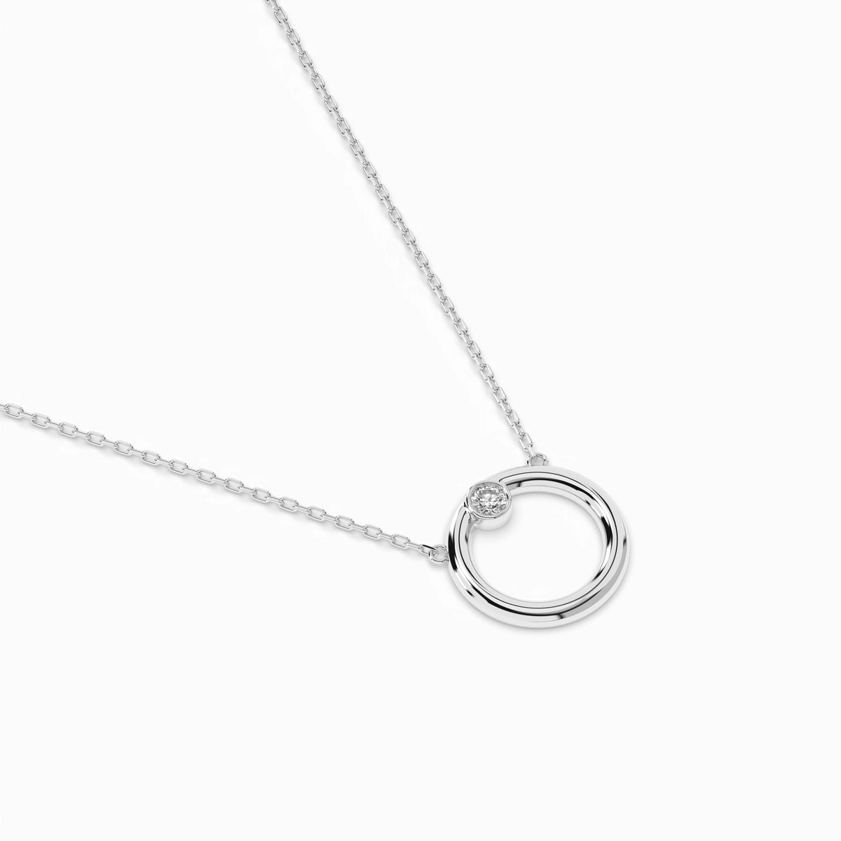 Colier din Aur cu Diamant, Forma Rotund Briliant, 0,03 CT