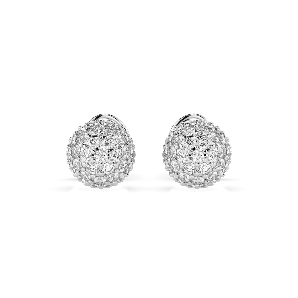 Cercei din Aur cu Diamante, Forma Rotund Briliant, 0,46 CT