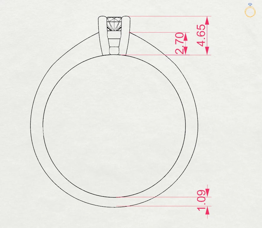 Inel de Logodnă Solitaire din Aur, Diamant Rotund Briliant 0.10 CT