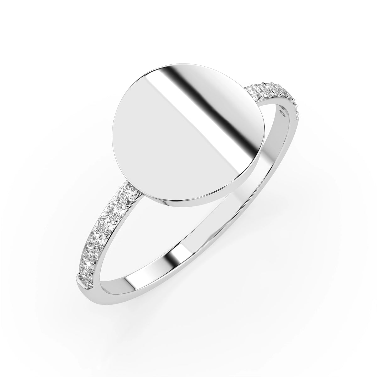 Inel din Aur cu Diamante, Forma Rotund Briliant, 0,14 CT