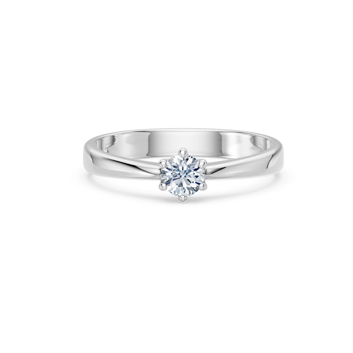 Inel de Logodnă Solitaire din Aur, Diamant Rotund Briliant 0,30 CT