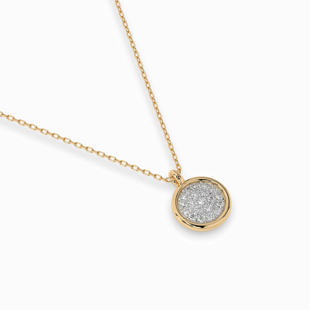Colier din Aur cu Diamante, Forma Rotund Briliant, 0,12 CT