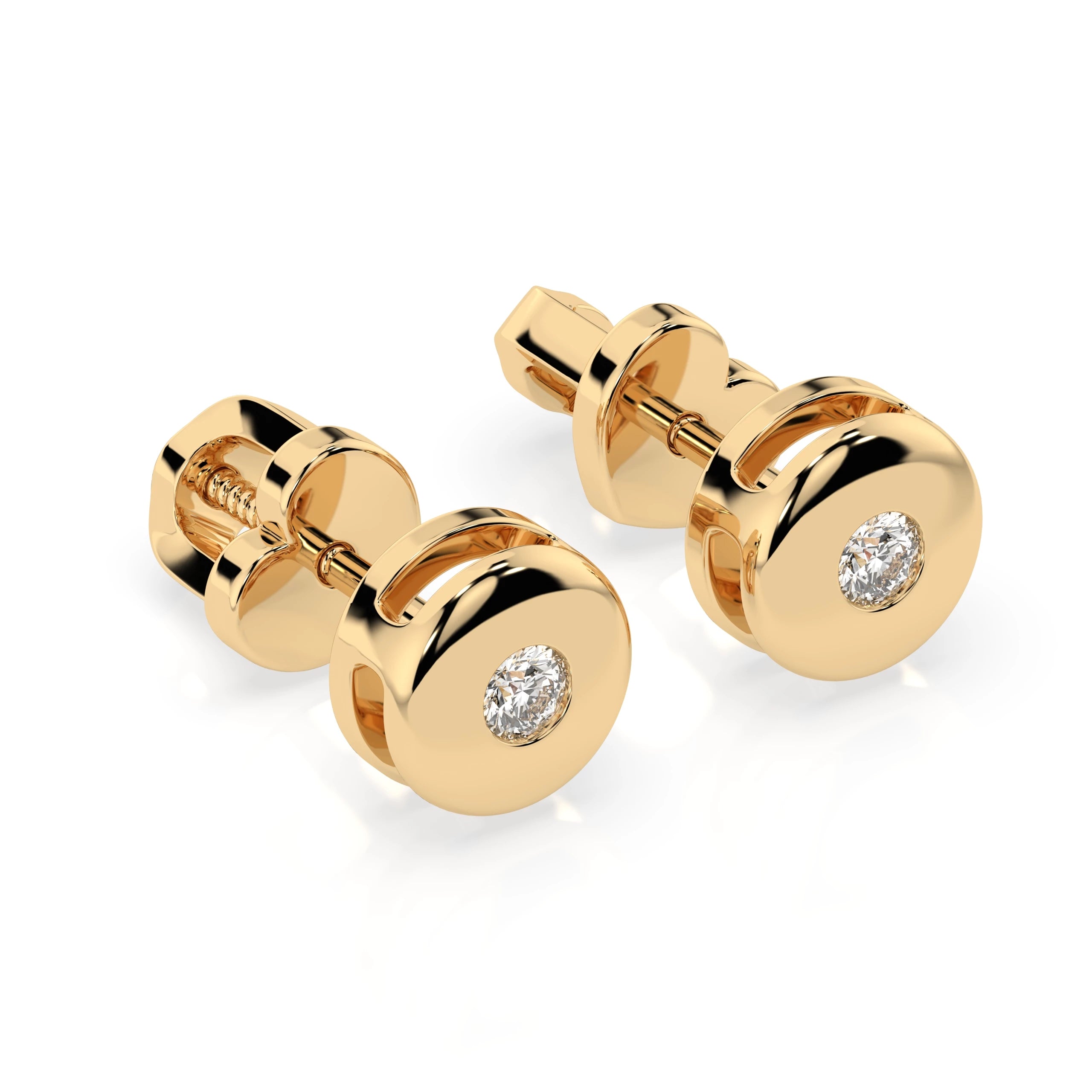 Cercei din Aur cu Diamante Rotunde Briliant 0.08 CT