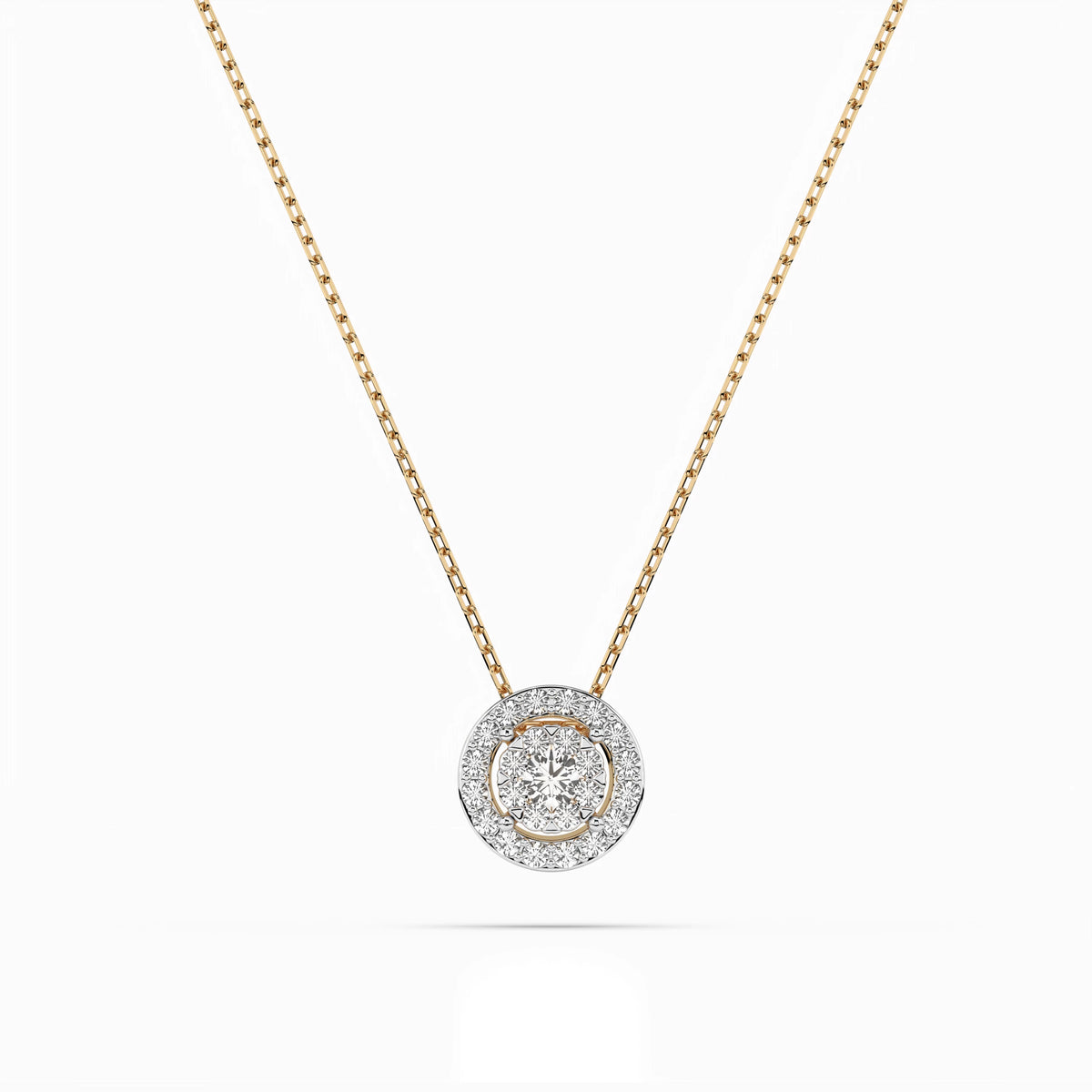 Colier din Aur cu Diamante, Forma Rotund Briliant, 0,18 CT