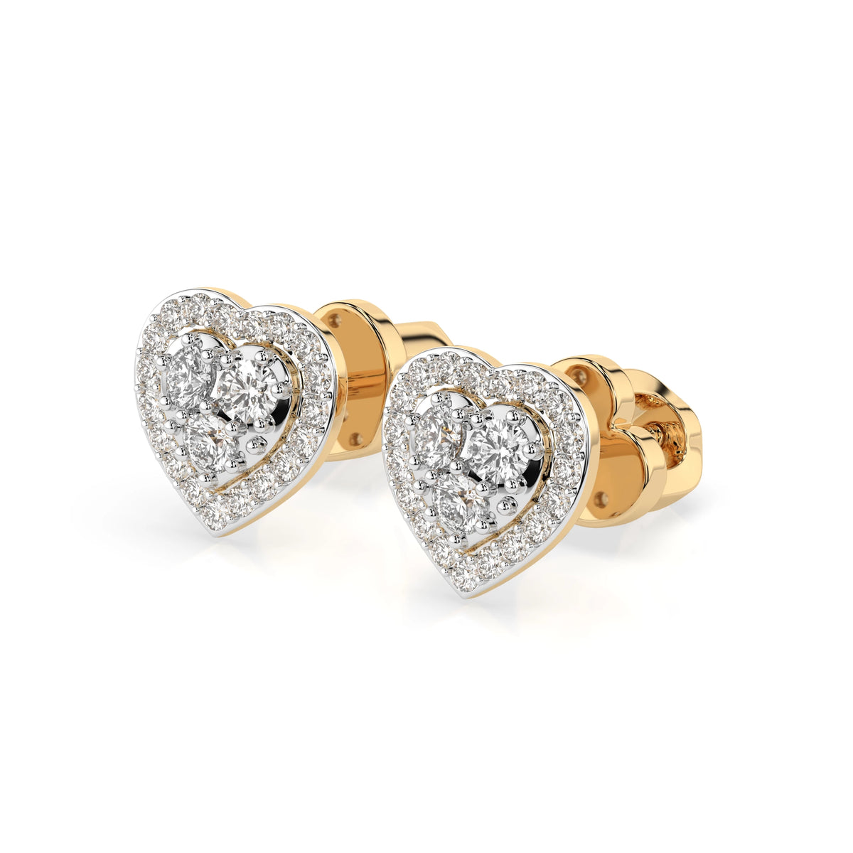 Cercei din Aur cu Diamante, Forma Rotund Briliant, 0,34 CT