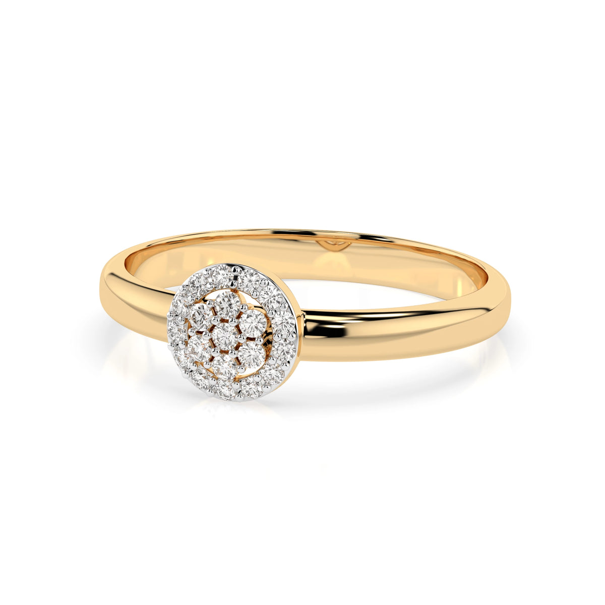 Inel din Aur cu Diamante, Forma Rotund Briliant, 0,15 CT