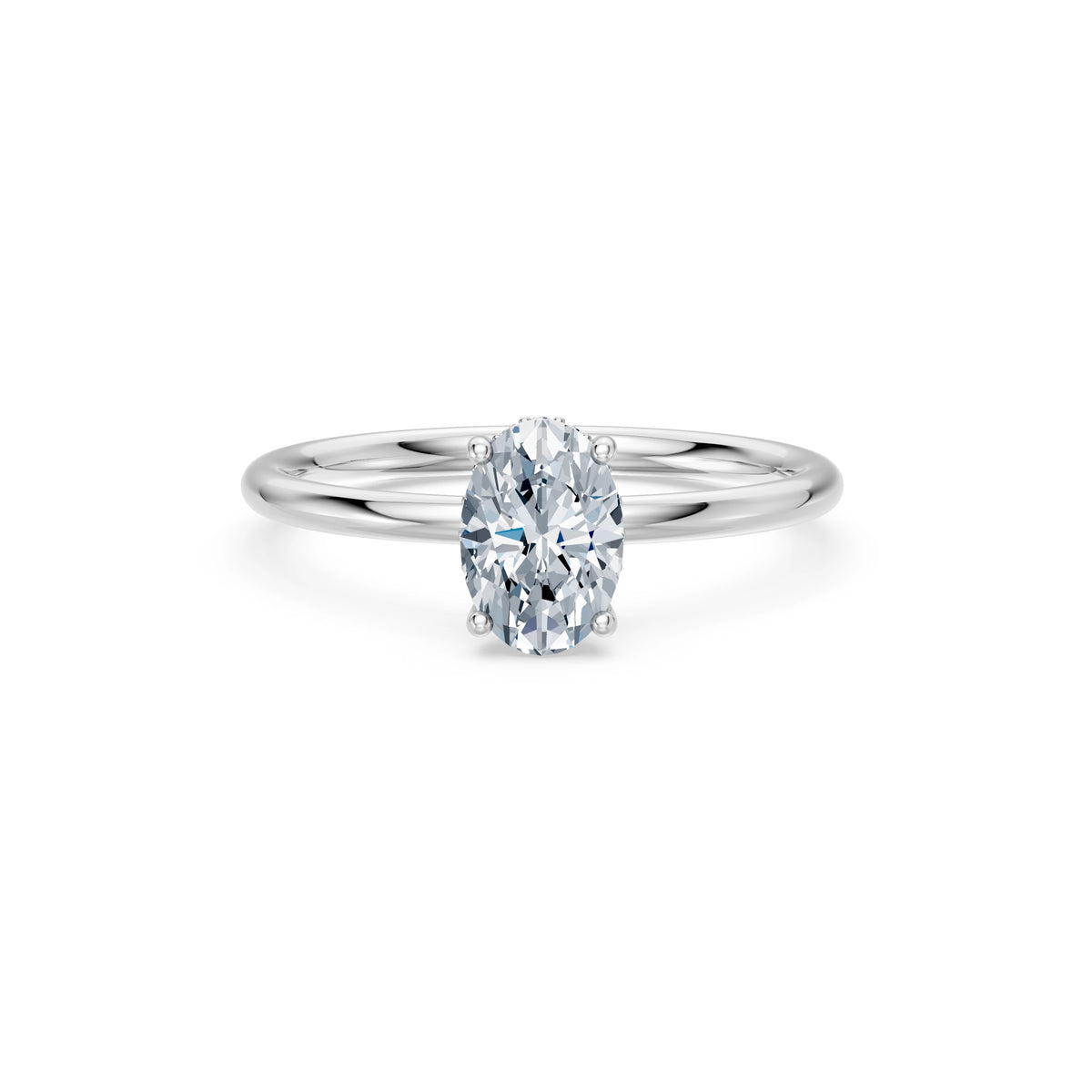 Inel de Logodnă Solitaire din Aur, Diamant Oval 1,00 CT