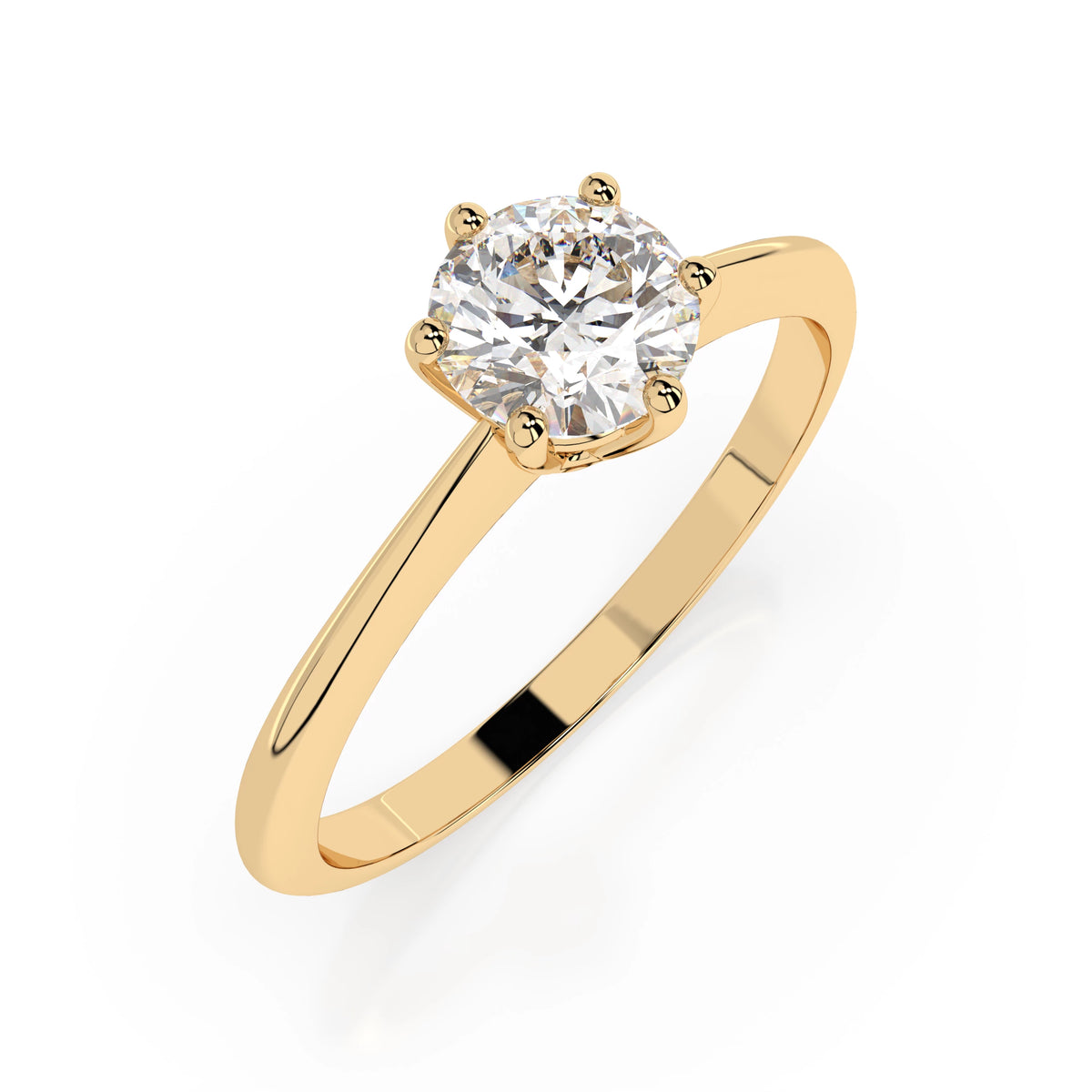Inel de Logodnă Solitaire din Aur, Diamant Rotund Briliant 0,30 CT