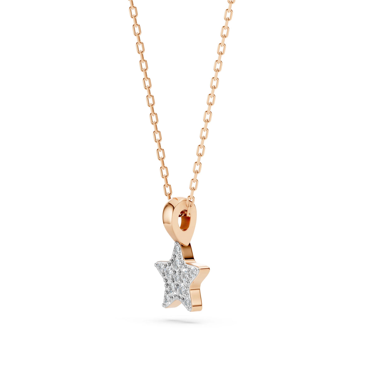 Colier din Aur cu Diamante, Forma Rotund Briliant, 0,08 CT