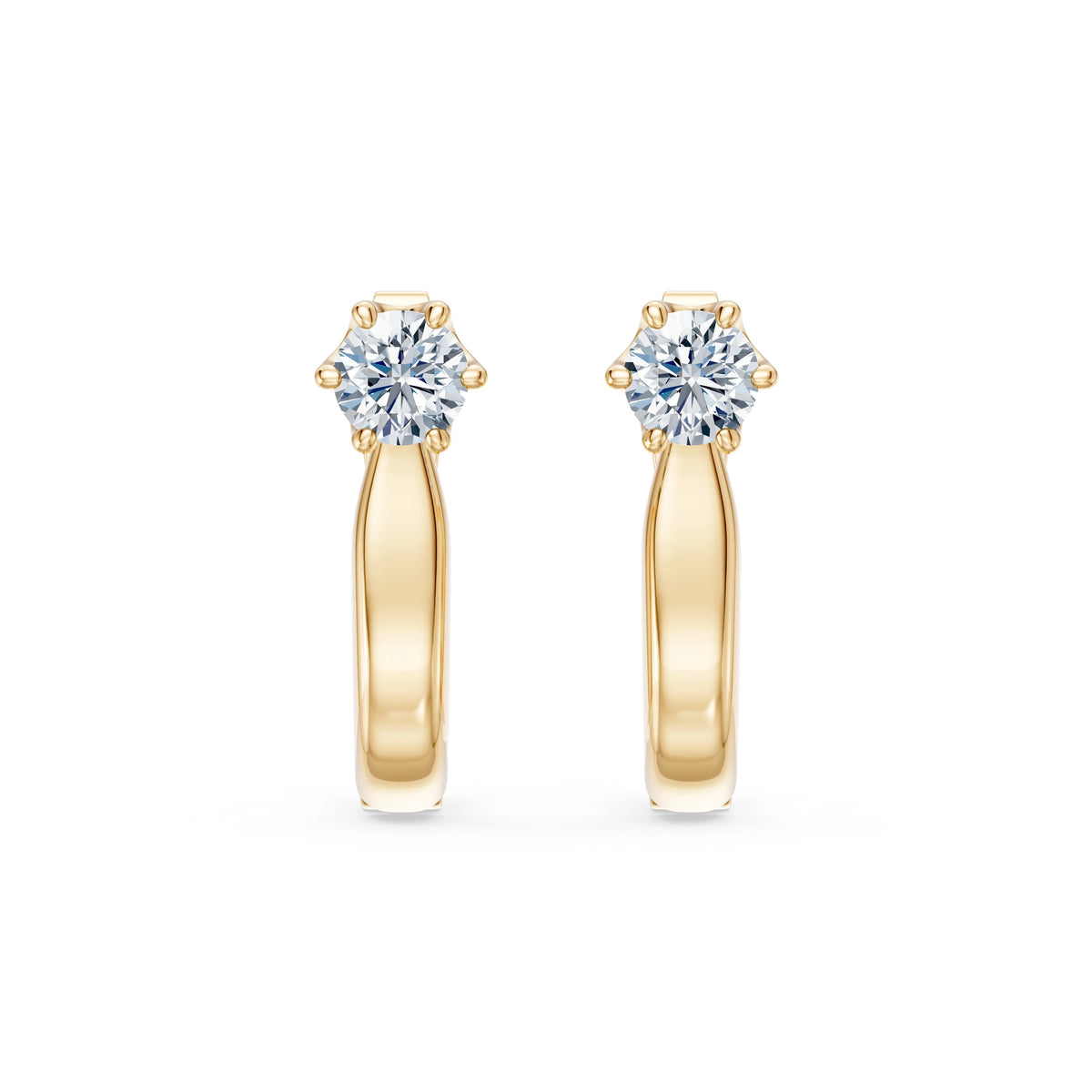 Cercei din Aur cu Diamante, Forma Rotund Briliant, 0,50 CT
