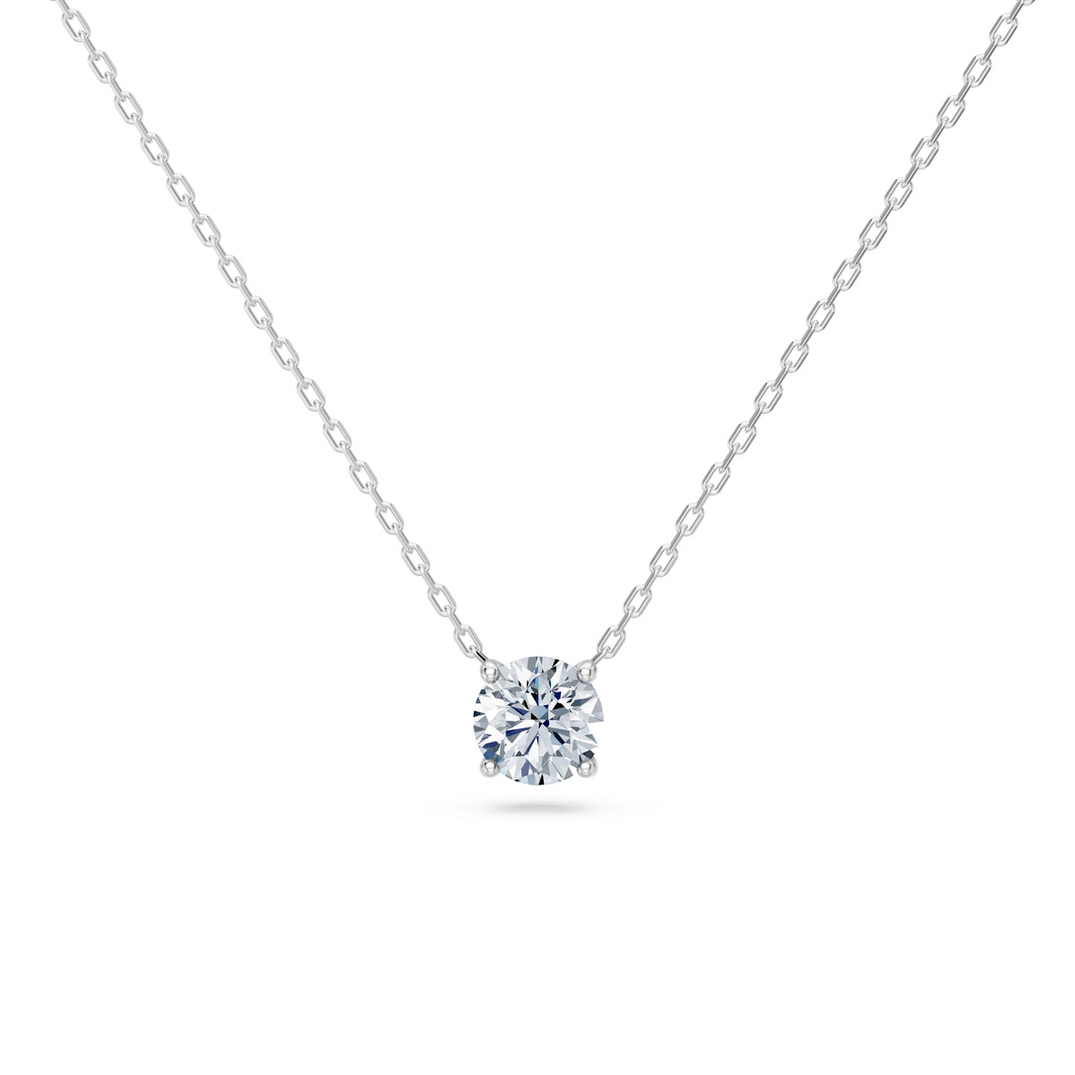 Colier din Aur cu Diamant, Forma Rotund Briliant, 0,70 CT