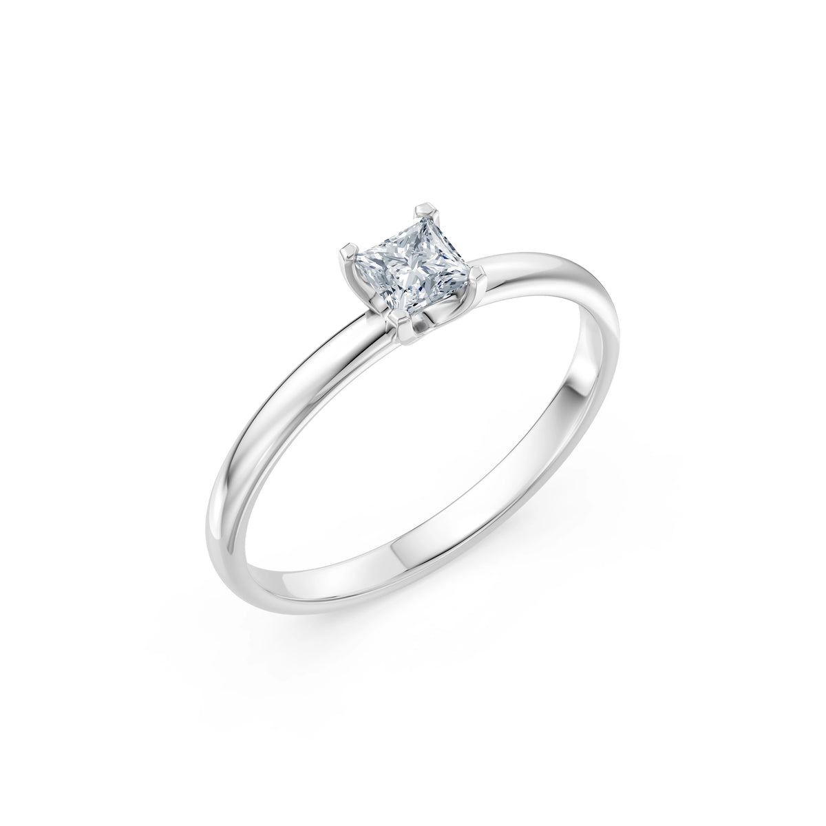 Inel de Logodnă Solitaire din Aur, Diamant Princess 0,30 CT