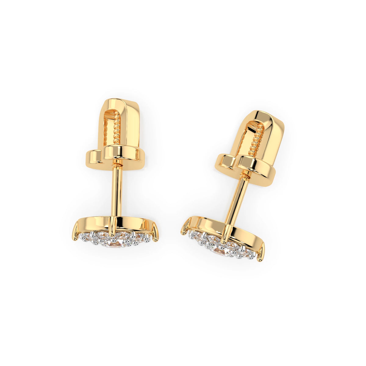Cercei din Aur cu Diamante, Forma Rotund Briliant, 0,22 CT