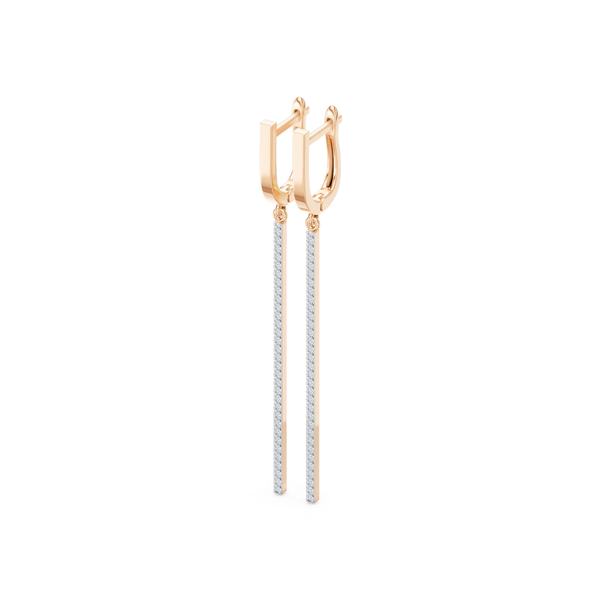 Cercei din Aur cu Diamante, Forma Rotund Briliant, 0,38 CT
