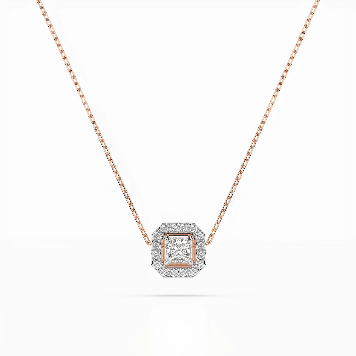 Colier din Aur cu Diamante, Forma Princess, 0,25 CT