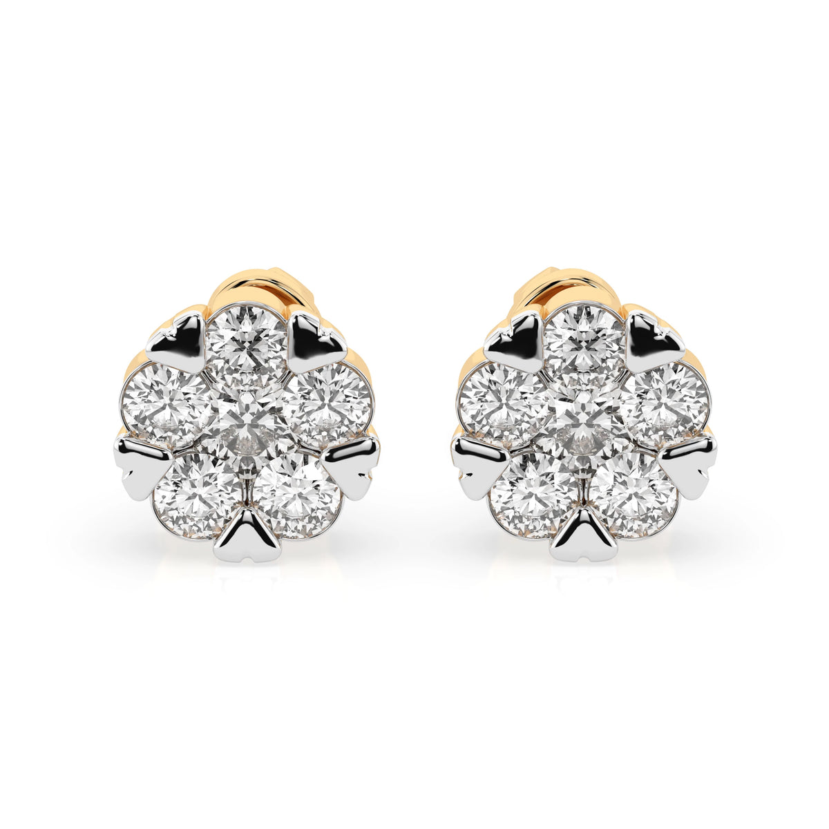Cercei din Aur cu Diamante, Forma Rotund Briliant, 1,17 CT