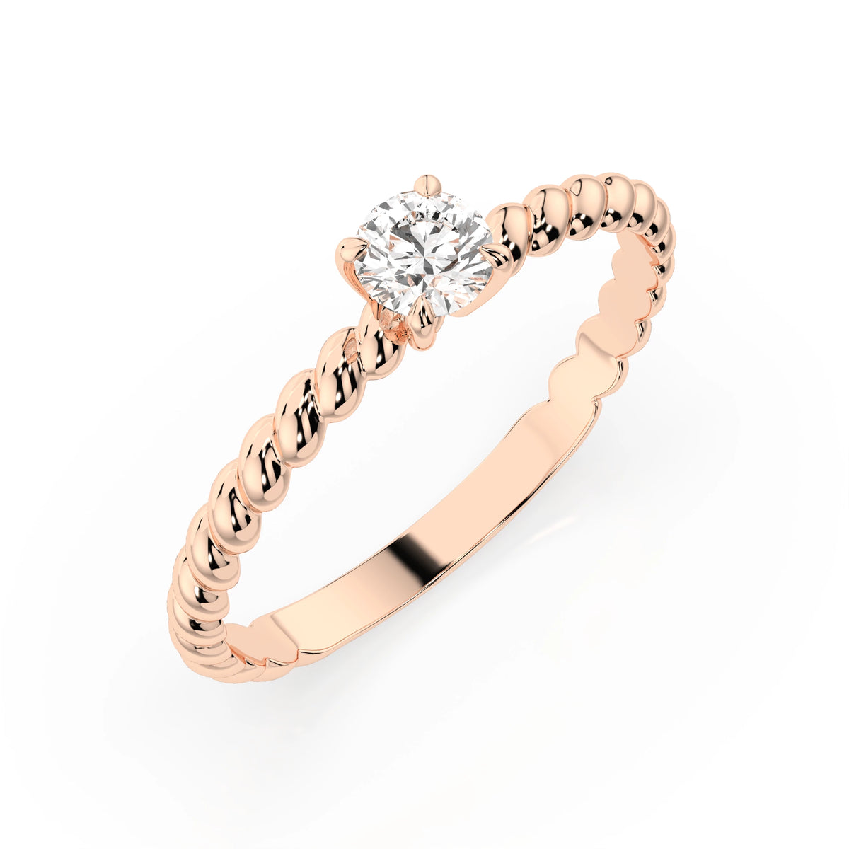 Inel de Logodnă Solitaire din Aur, Diamant Rotund Briliant 0,30 CT