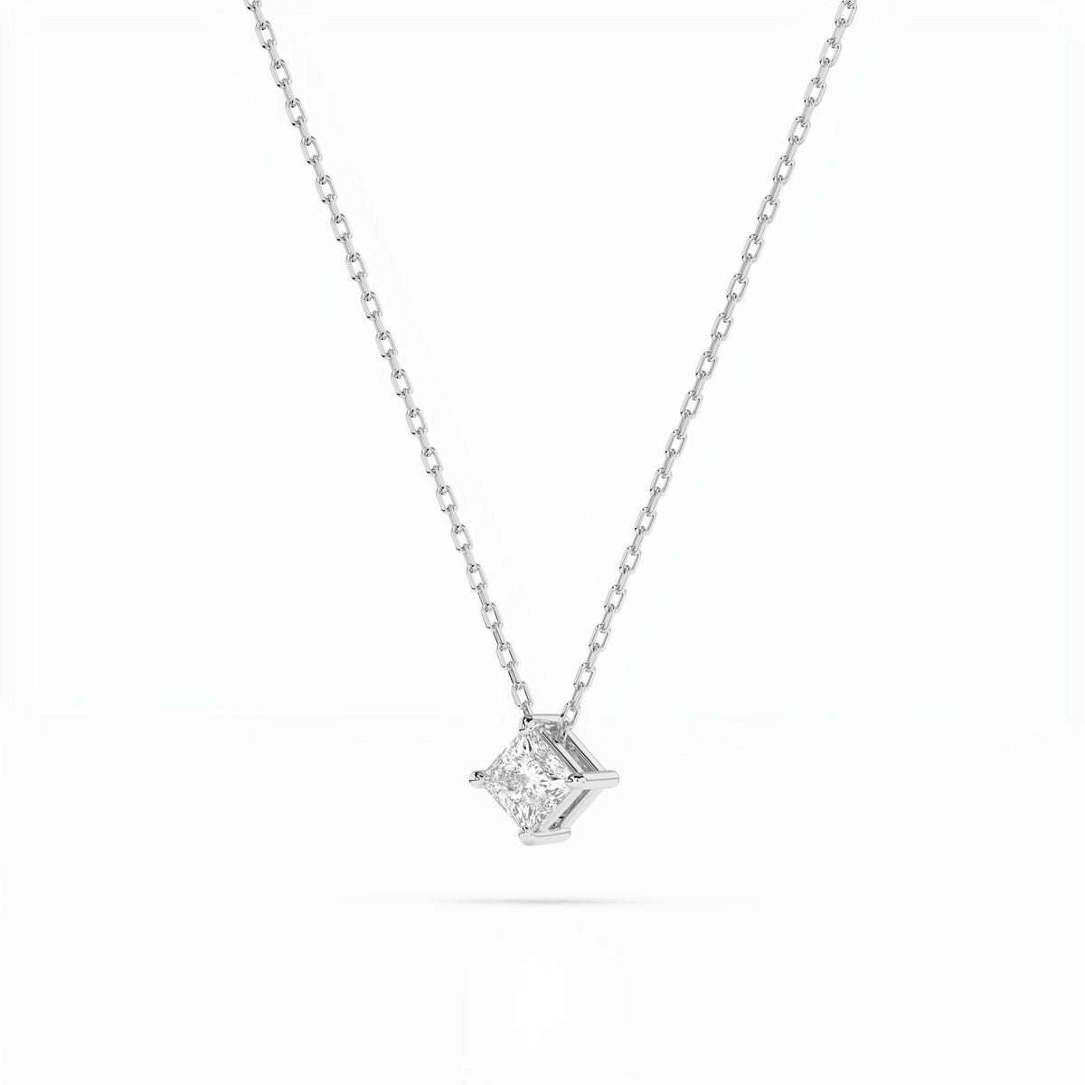 Colier din Aur cu Diamant, Forma Princess, 0,17 CT