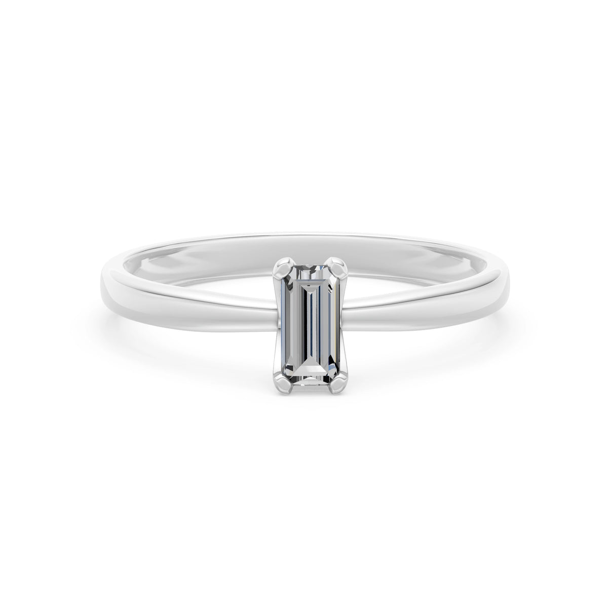 Inel de Logodnă Solitaire din Aur, Diamant Baguette 0,30 CT
