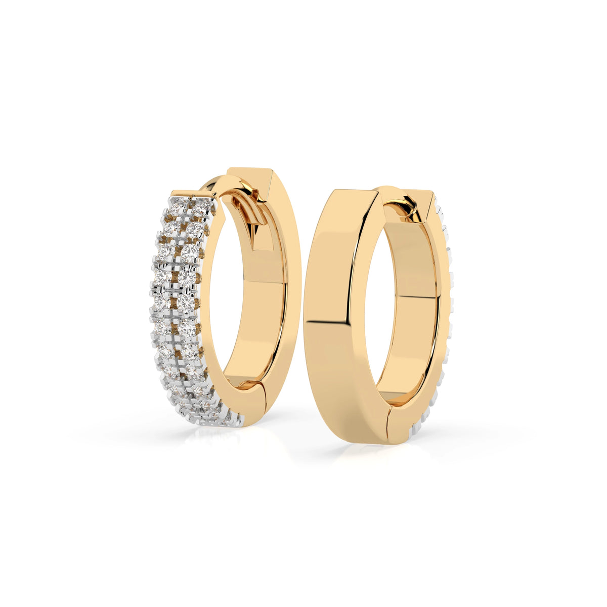 Cercei din Aur cu Diamante, Forma Rotund Briliant, 0,19 CT