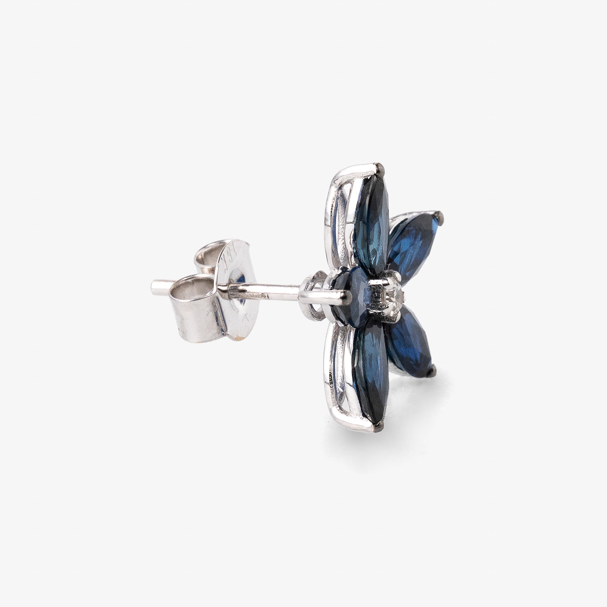 Cercei aur 18k cu safire 1.85 ct si diamante