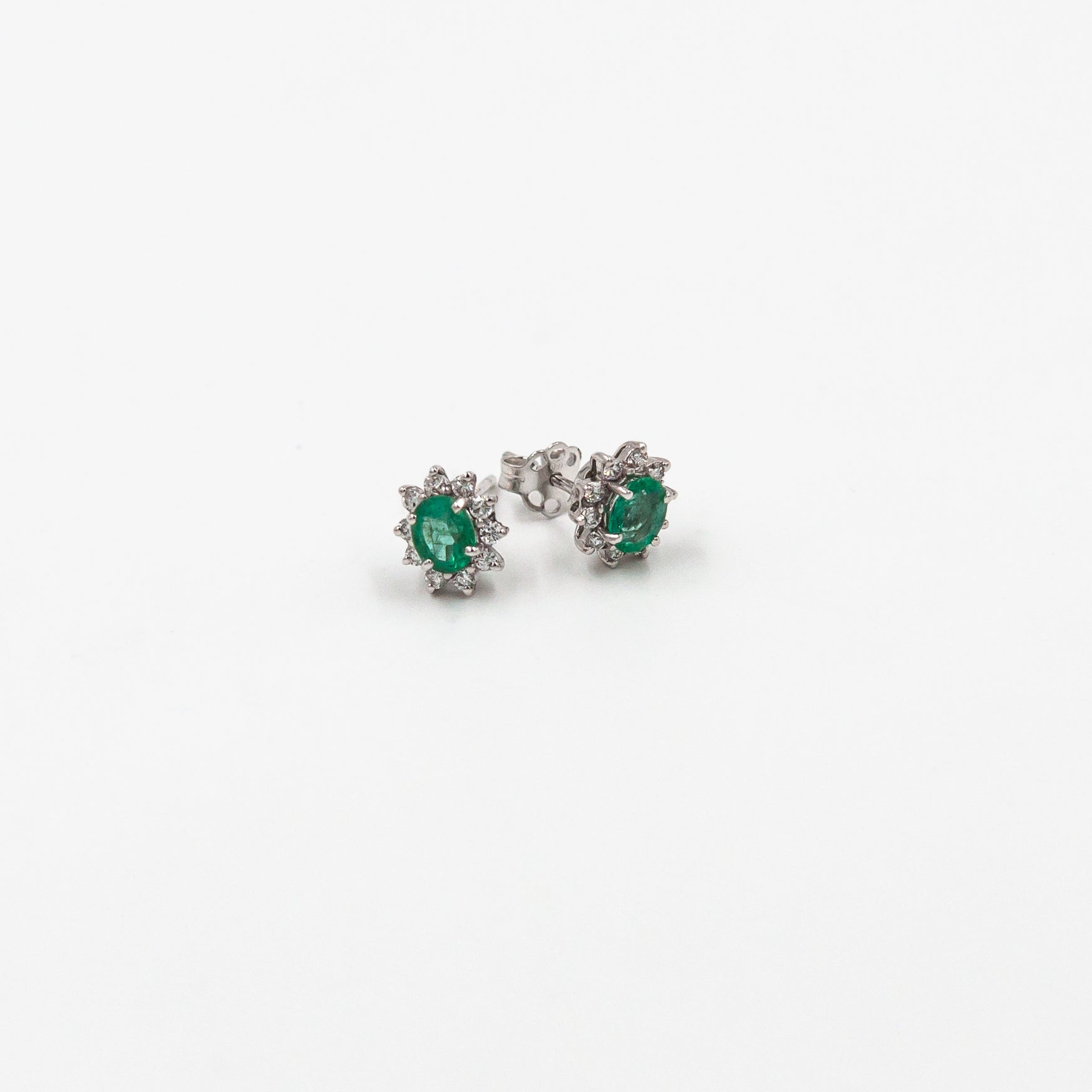 Sole Earrings with Emeralds and Diamonds