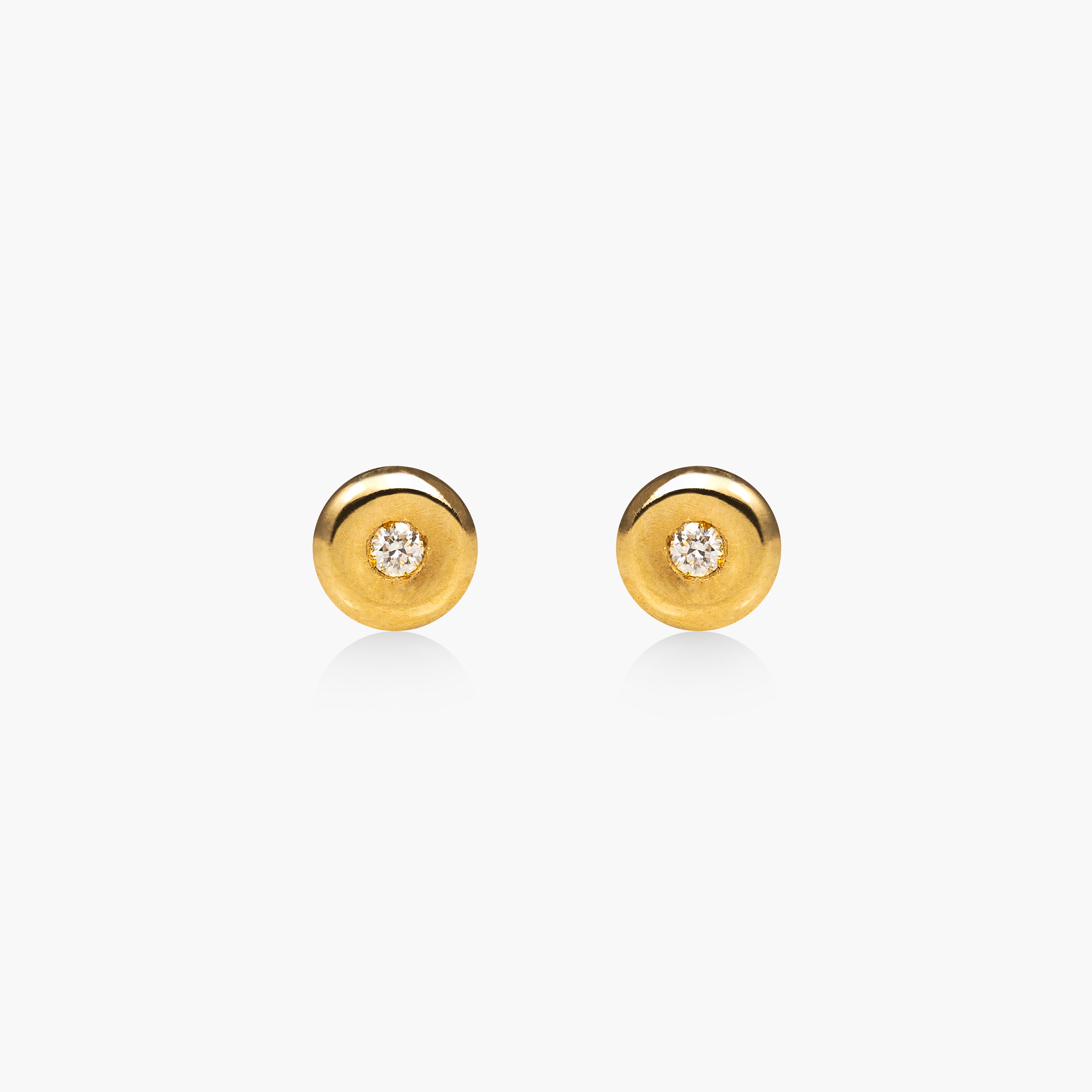 Round Gold Spotlight Diamond Earrings