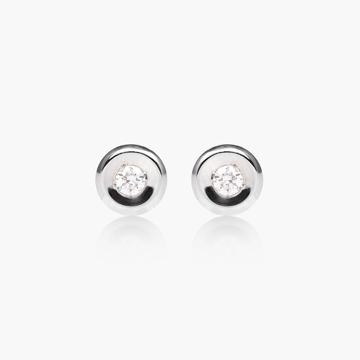 Cercei aur alb 18k cu diamante