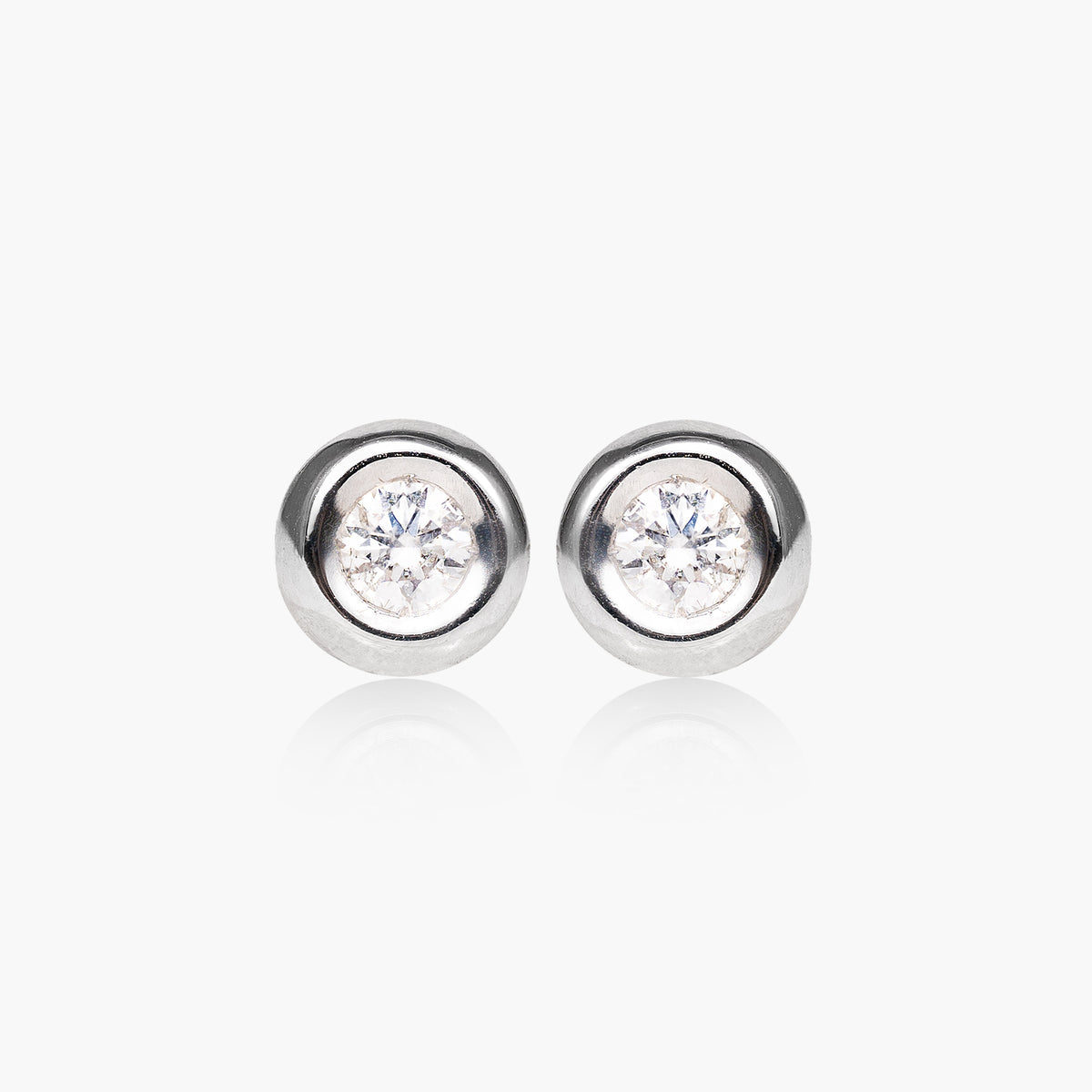 Cercei aur alb 18k cu diamante