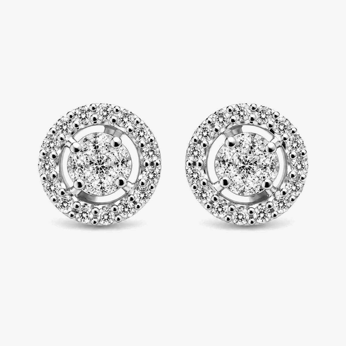 Cercei stud din aur alb 18K cu diamante naturale 0,42 ct – 95819