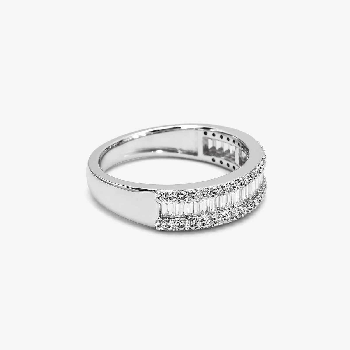Inel semi-eternity din aur 18K cu diamante 0,73 ct