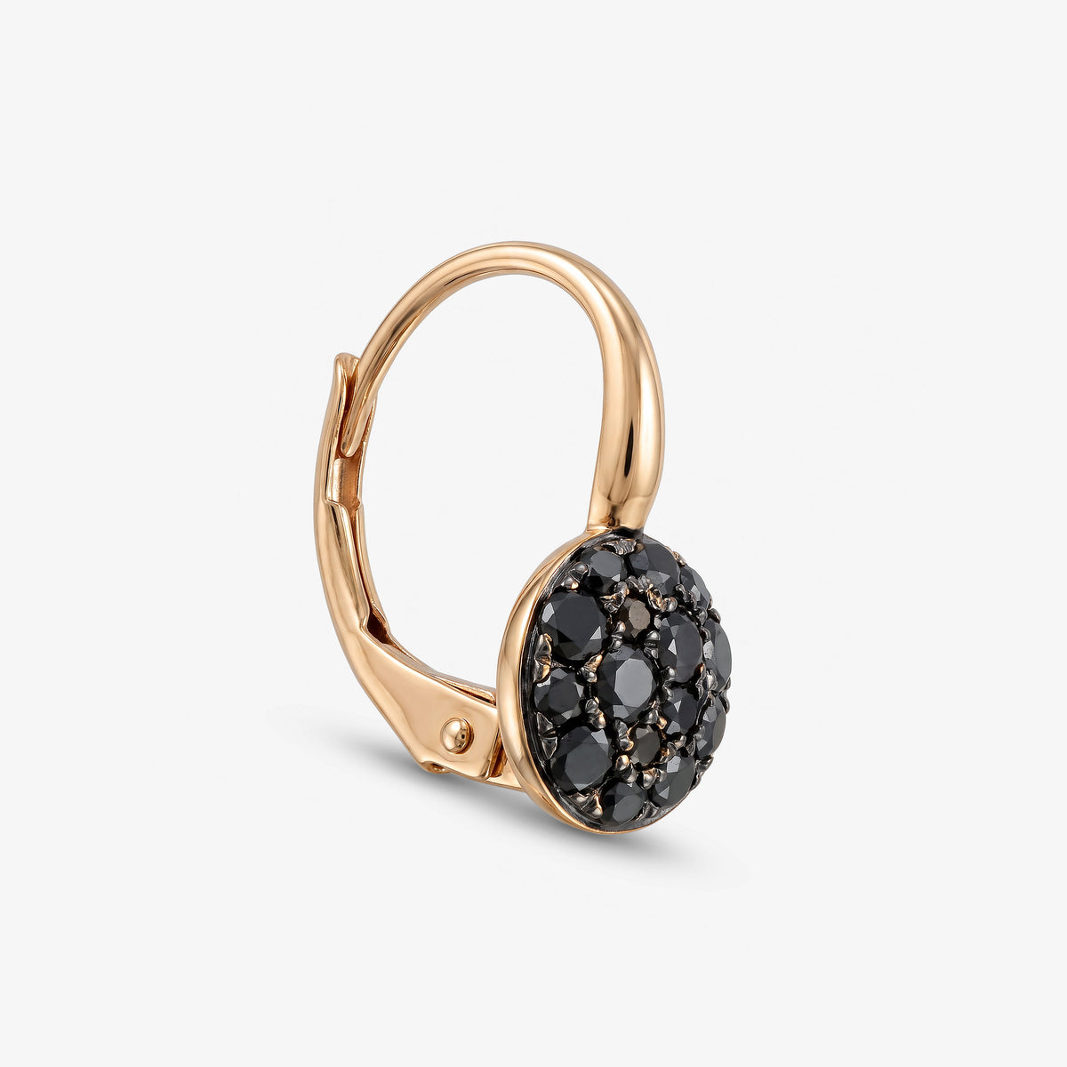 Cercei lungi din aur rose 18K cu diamante negre 0,48 ct – B1E1820