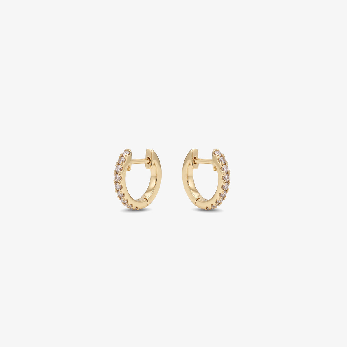 Cercei rotunzi din aur galben 18K cu diamante naturale 0,17 ct – C1E1136
