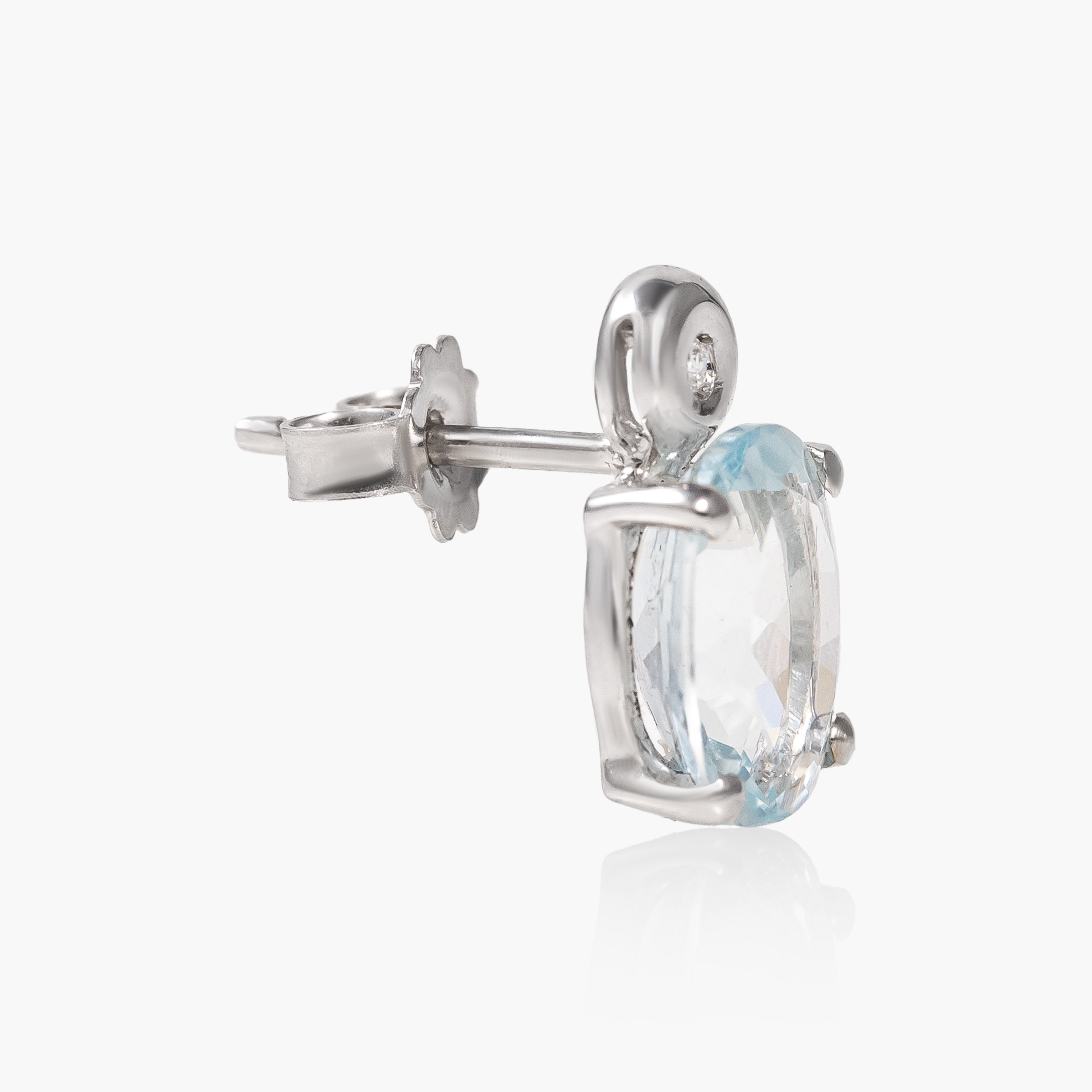 Cercei aur 18k cu aquamarine 3.00 ct si diamante