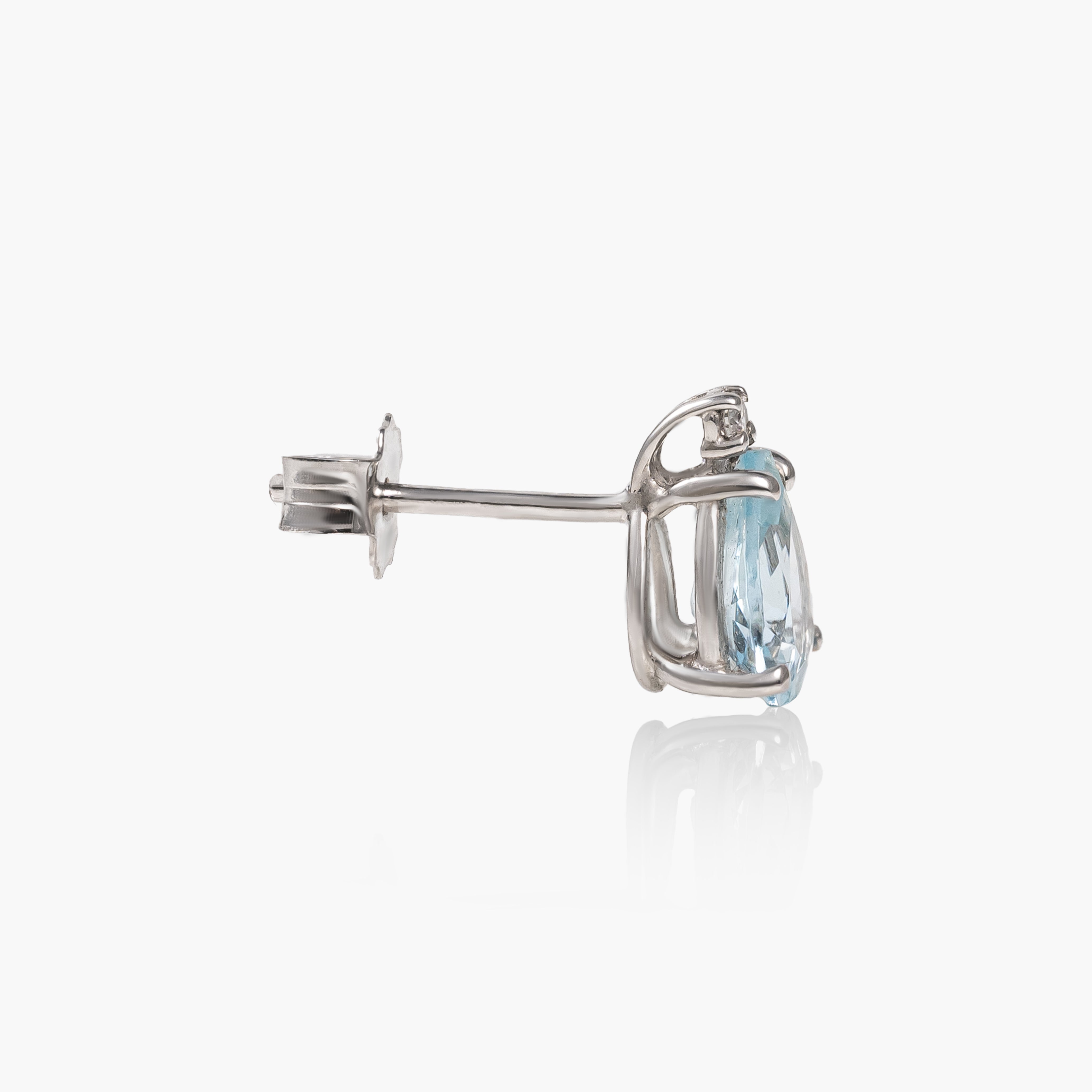 Cercei aur 18k cu aquamarine 1.16 ct si diamante