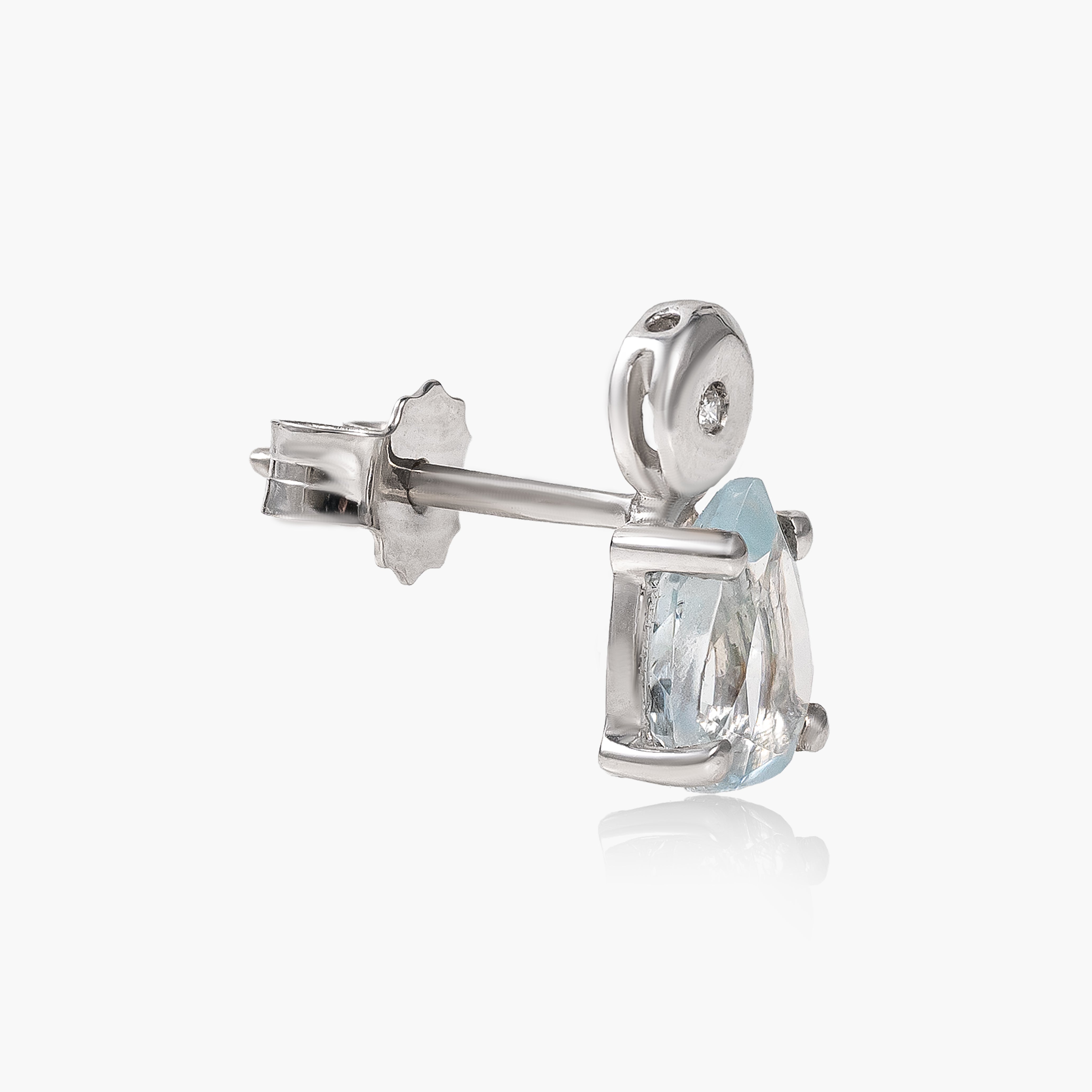 Cercei aur 18k cu aquamarine 1.20 ct si diamante