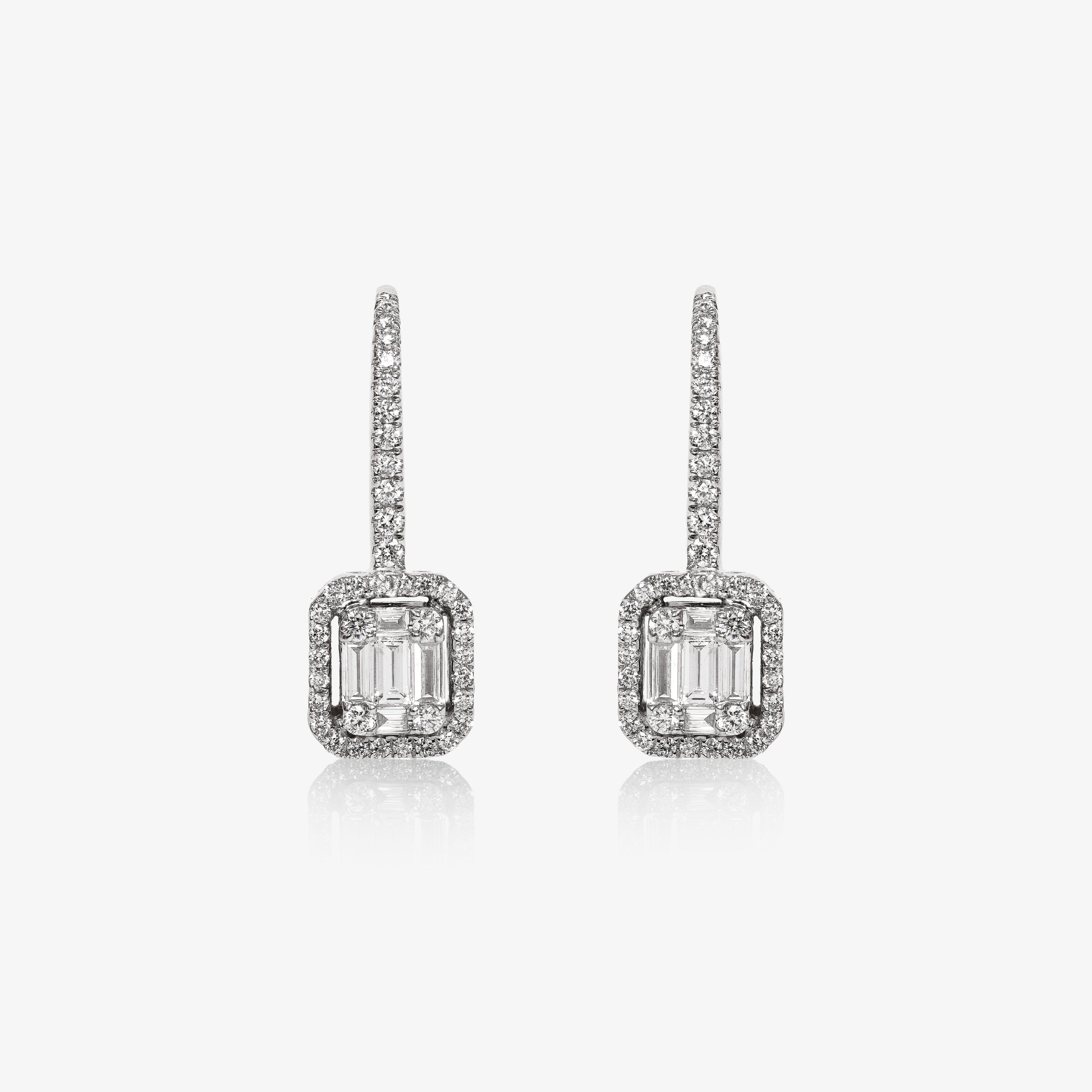 Cercei aur 18k cu diamante 0.87 ct