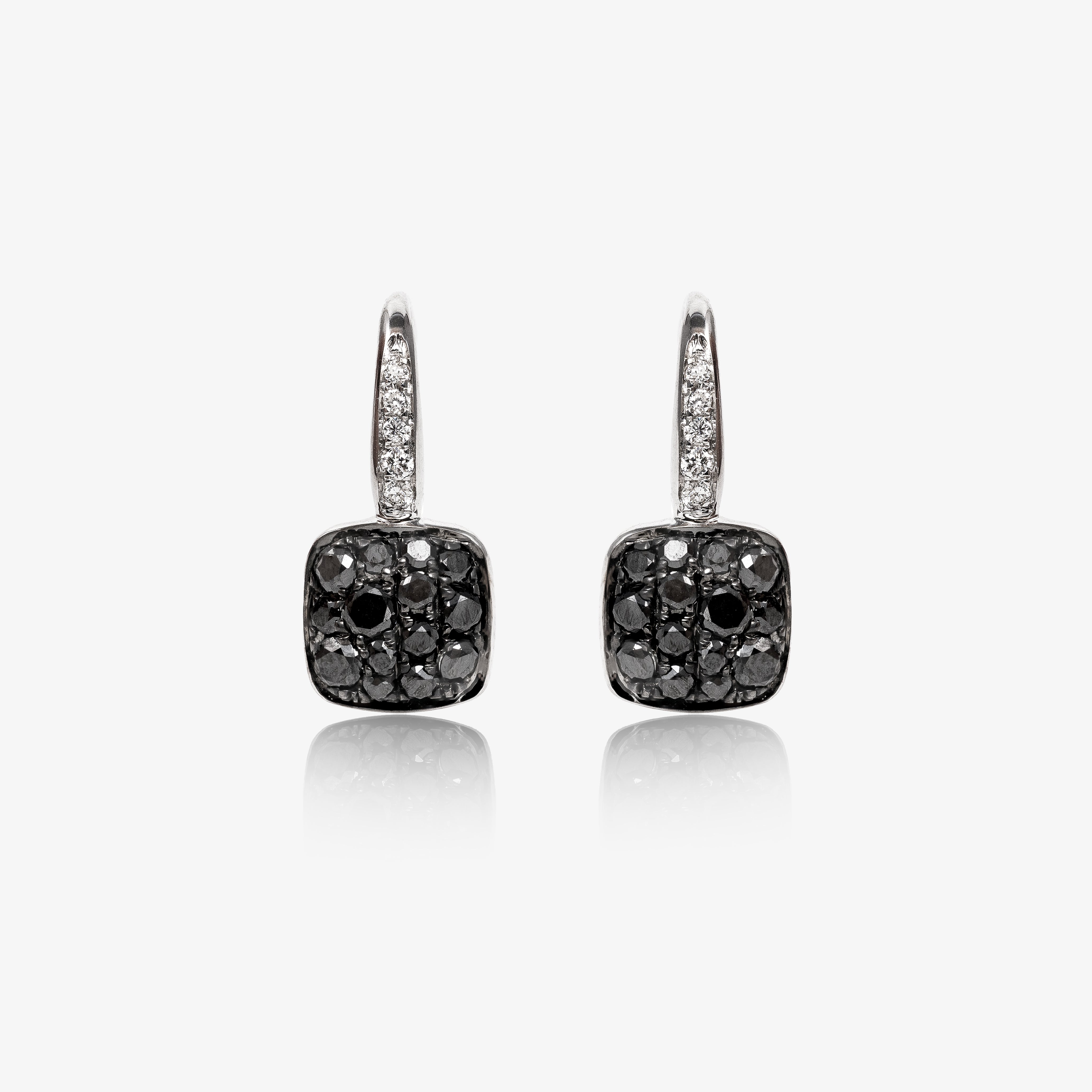 Cercei aur 18 k cu diamante negre 0.53 ct