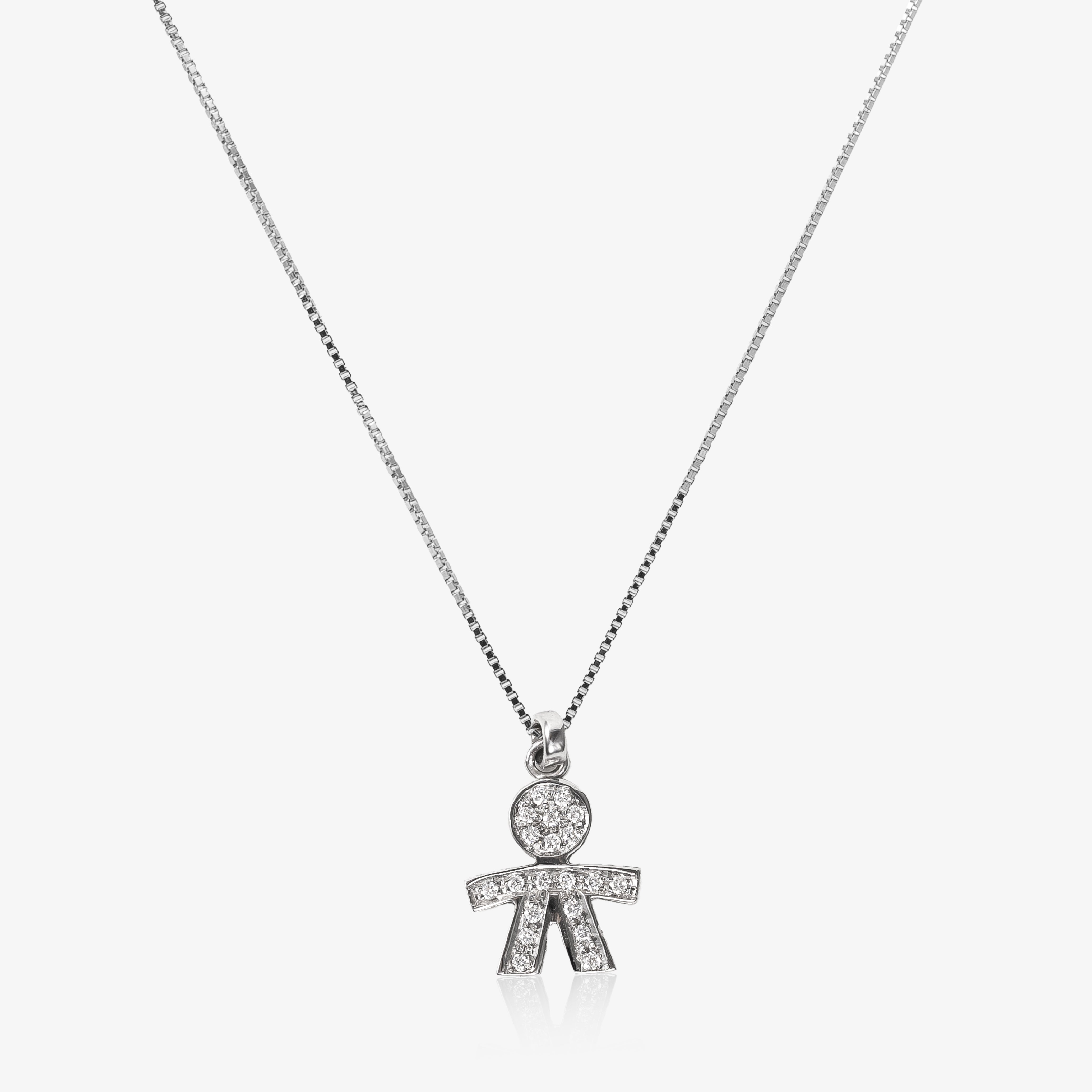 Little men pendant with diamonds