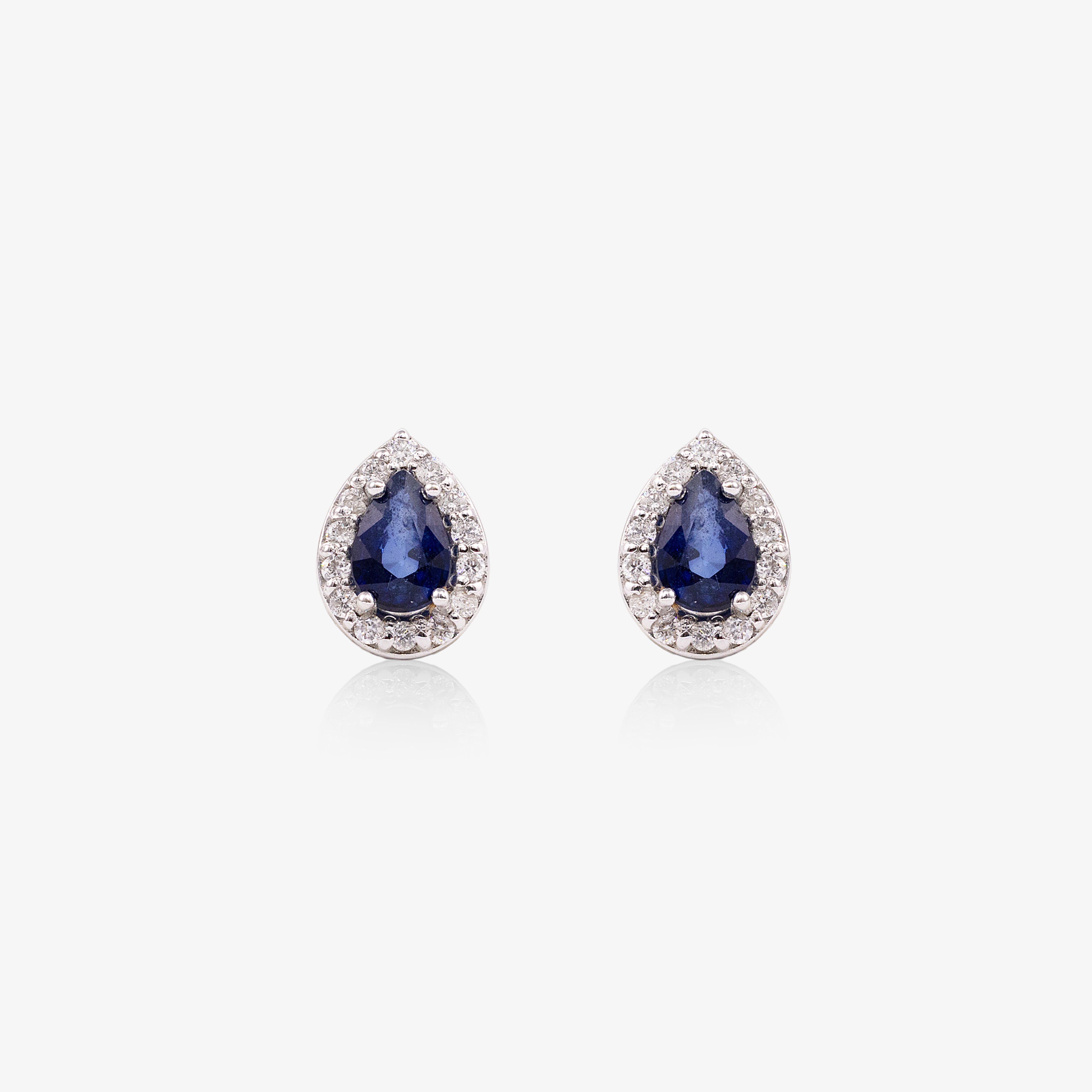 Cercei aur 18k cu safire 0.80 ct si diamante