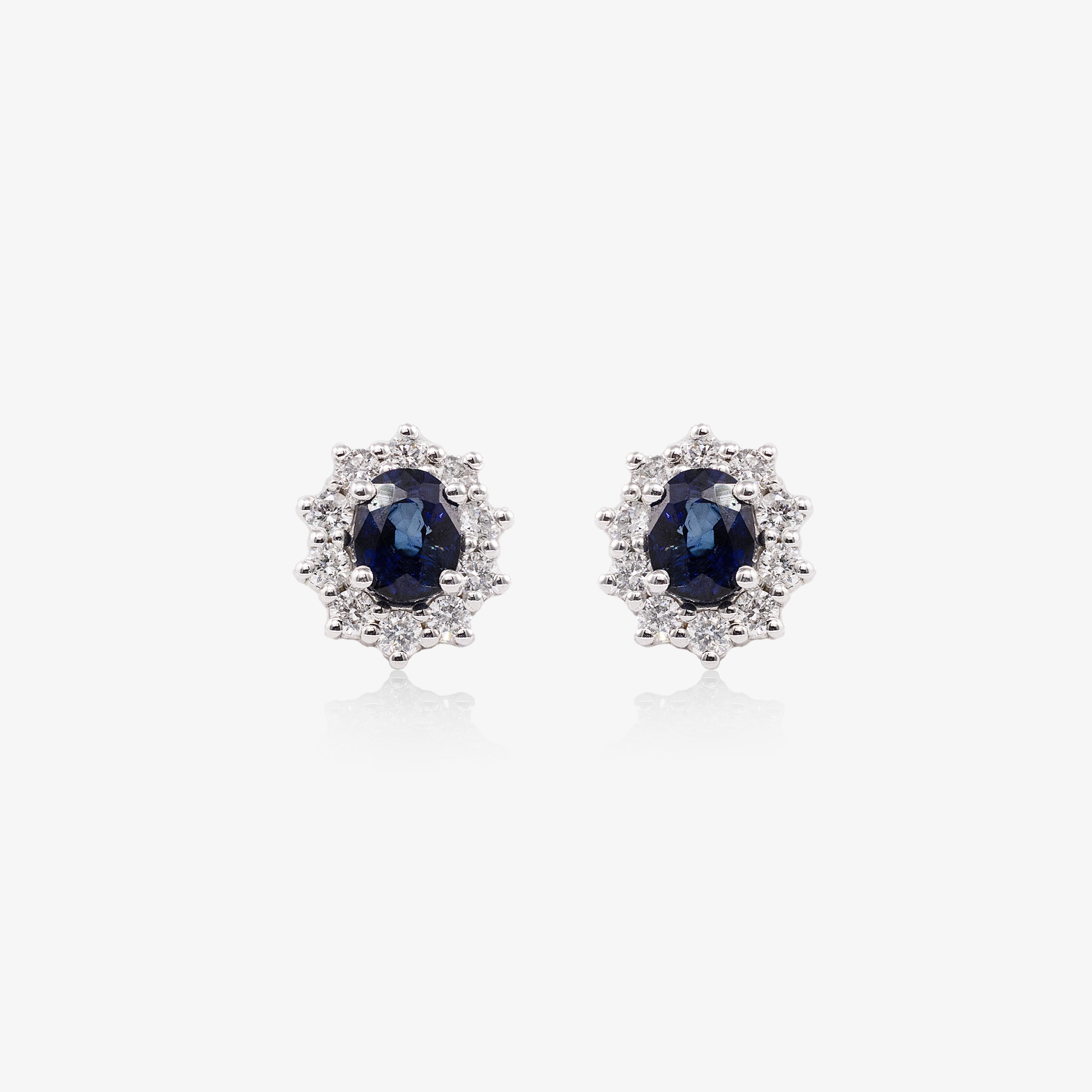 Cercei aur 18k cu safire 0.80 ct si diamante 0.40 ct
