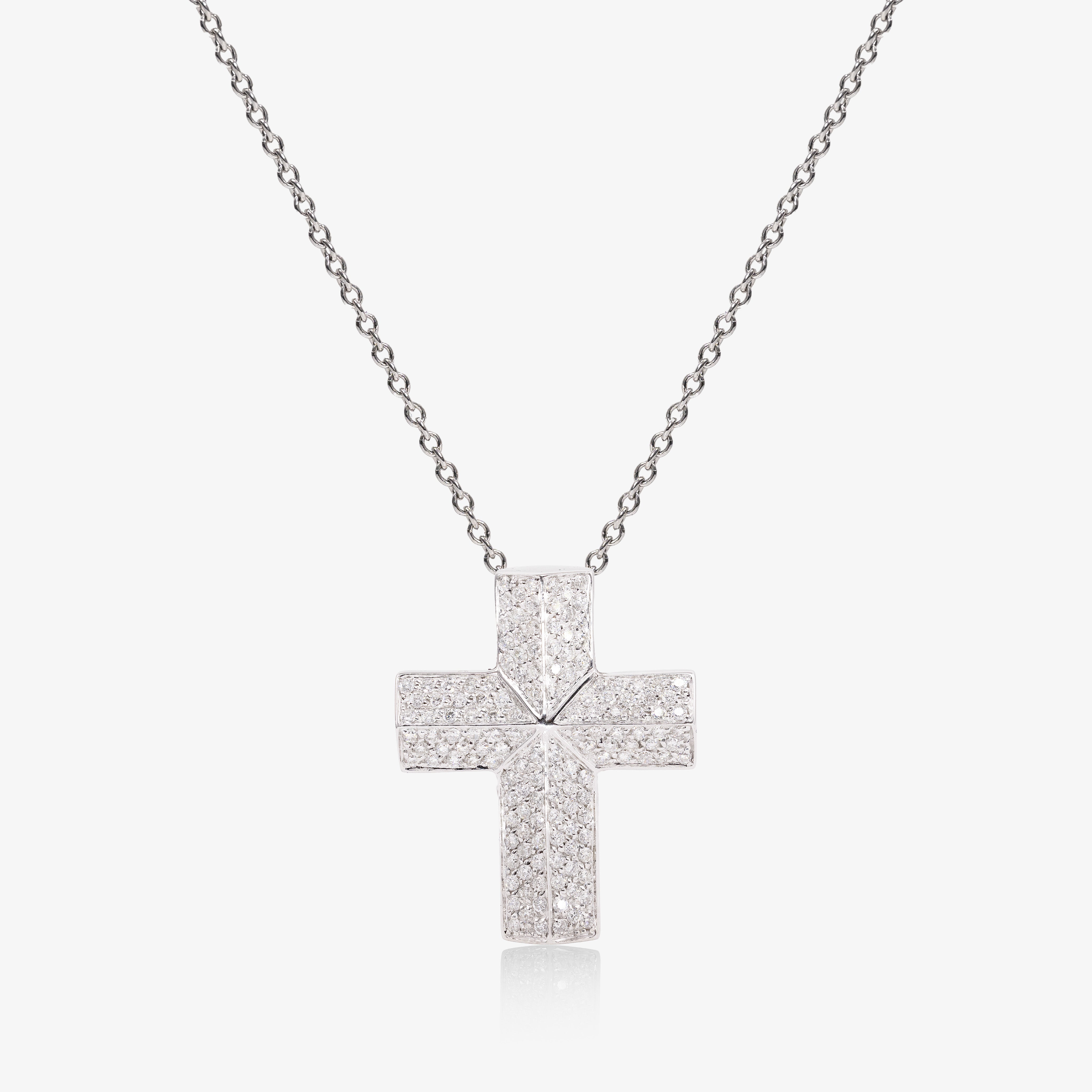 Colier cruce aur 18k cu diamante 2.40 ct