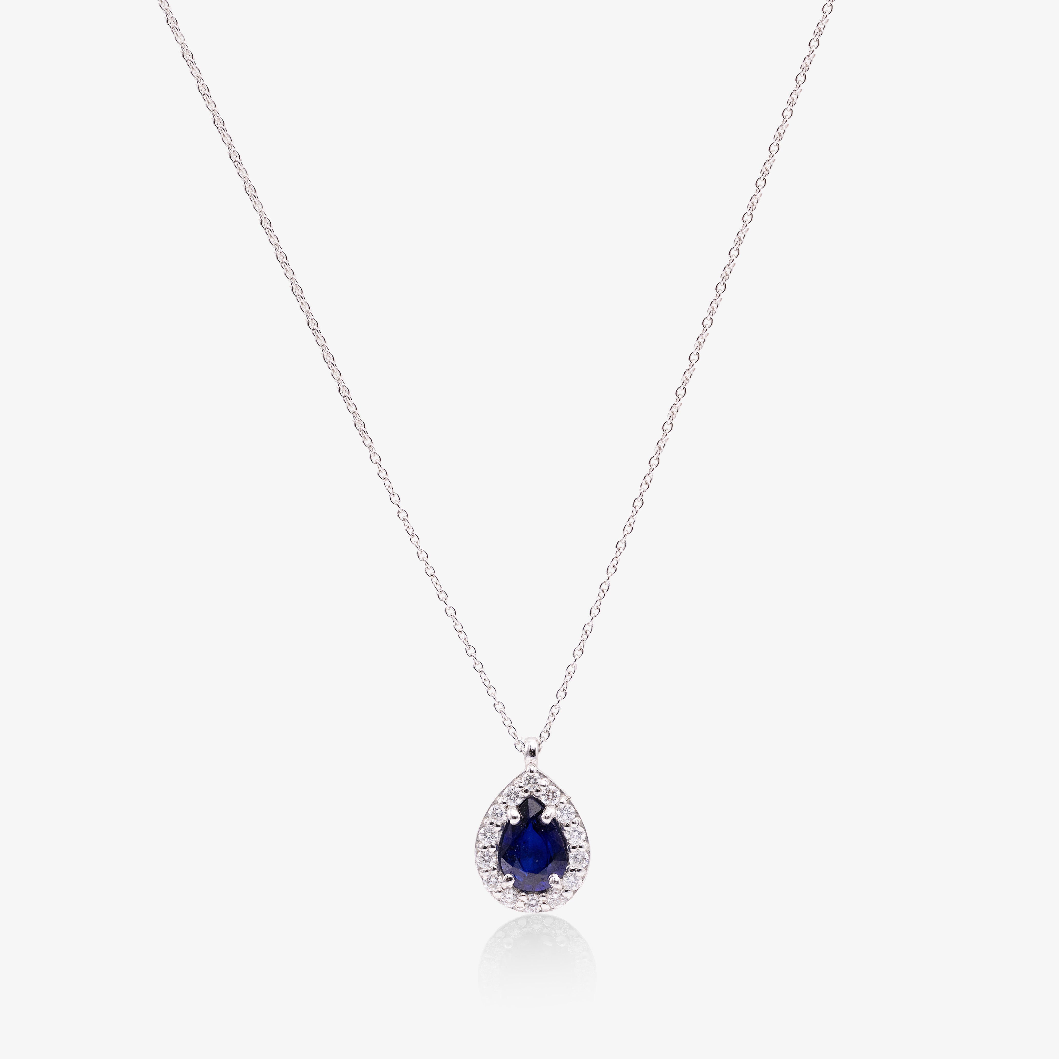 Colier aur 18k cu safir 0.65 ct si diamante