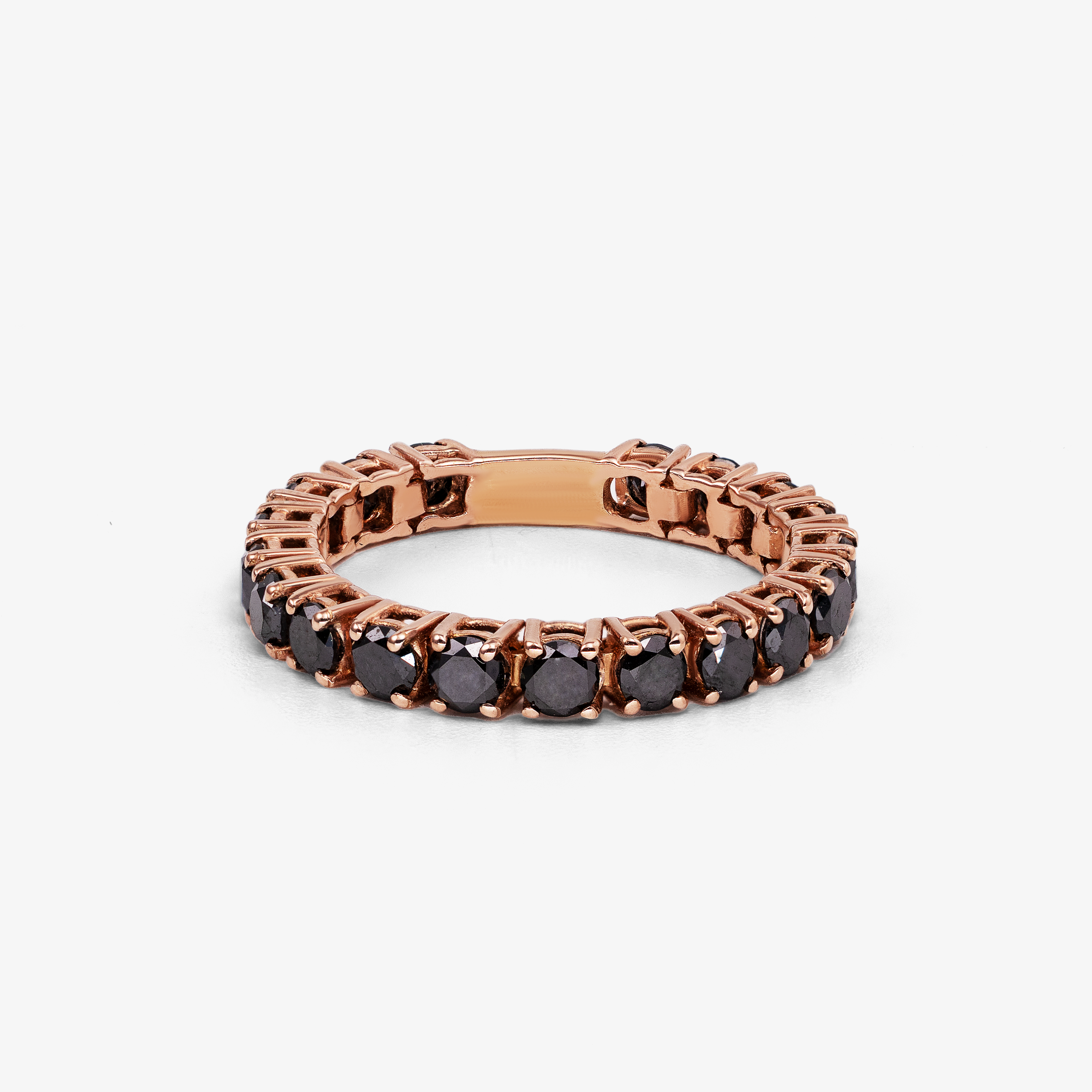 Inel eternity aur 18k cu diamante negre 2.10 ct