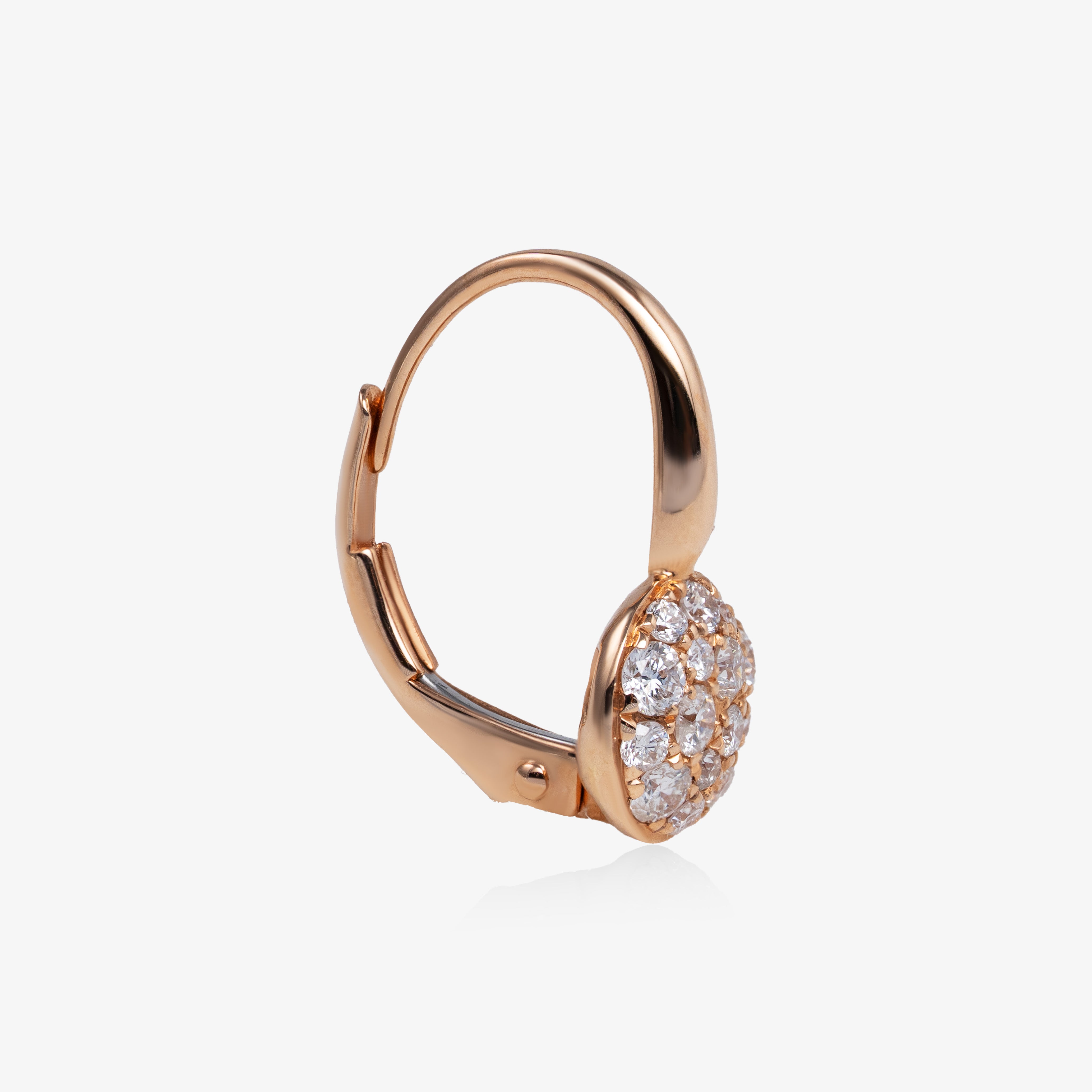 Cercei au roz 18k cu diamante 0.46ct