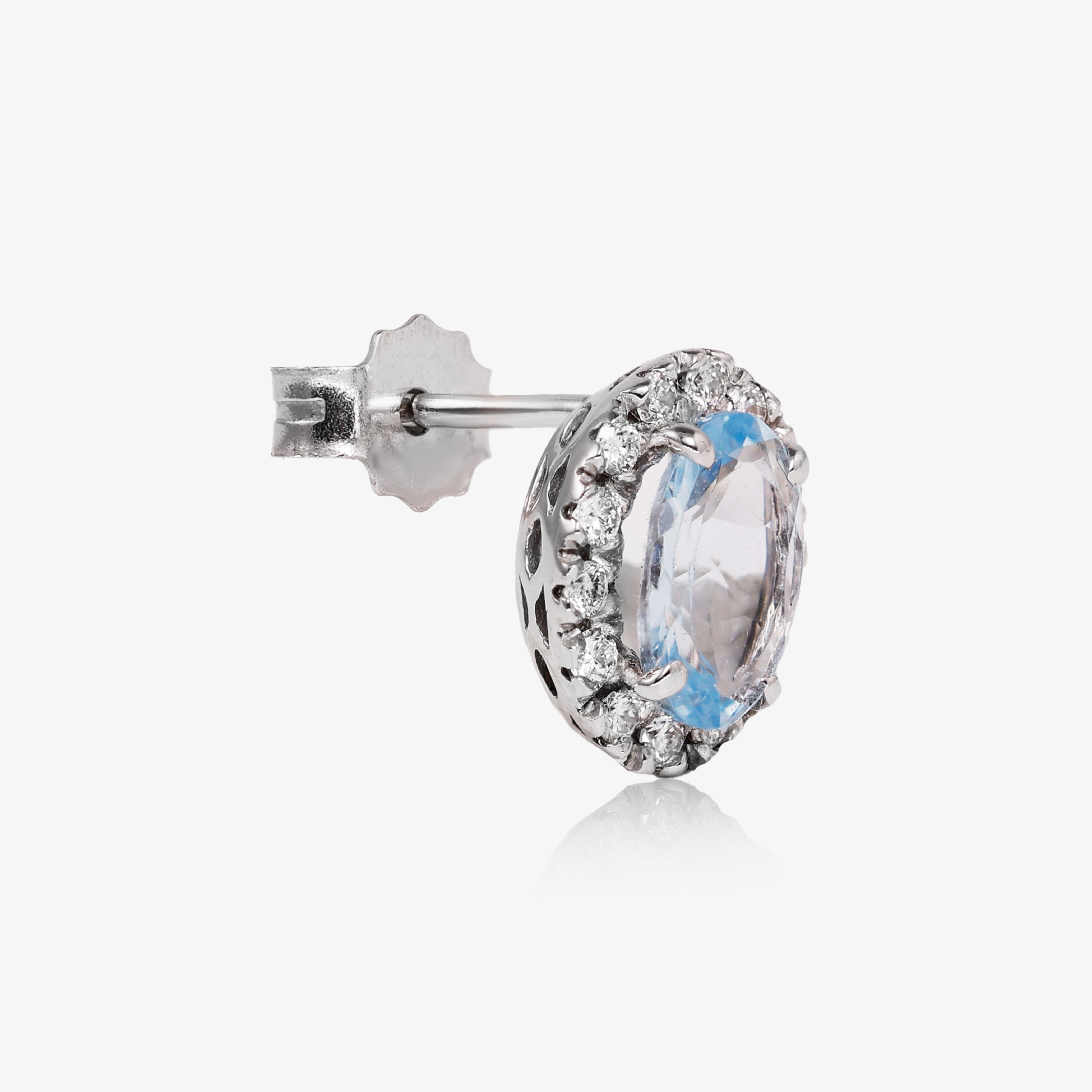 Cercei aur 18k cu aquamarine 1.19 ct si diamante